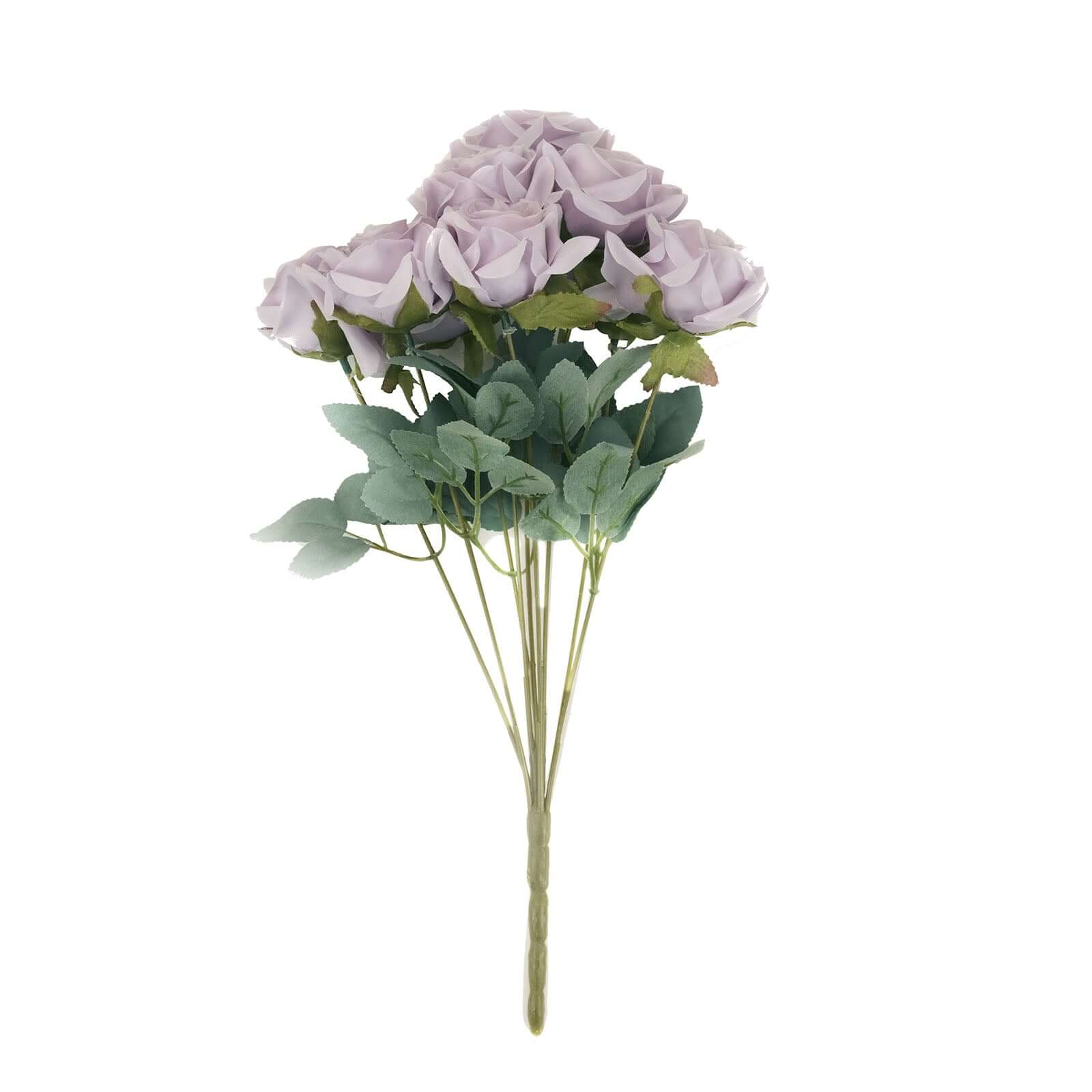 2 Bouquets 17" Lavender Lilac Real Touch Artificial Silk Rose Flower Bushes - Image 7