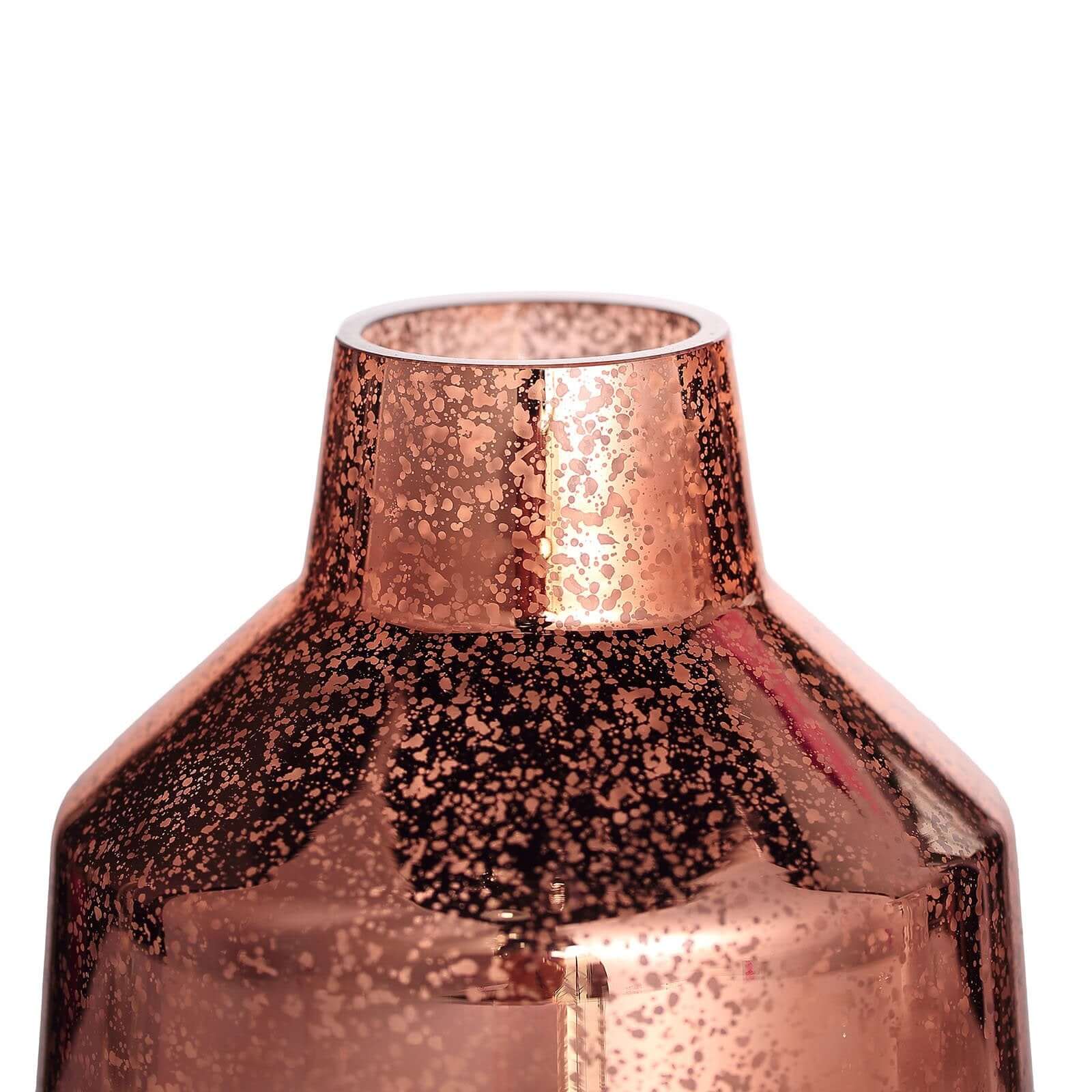 2-Pack Mercury Glass Vases Vessel Design Rose Gold - Stylish Flower Centerpieces for Events 8" - Image 10