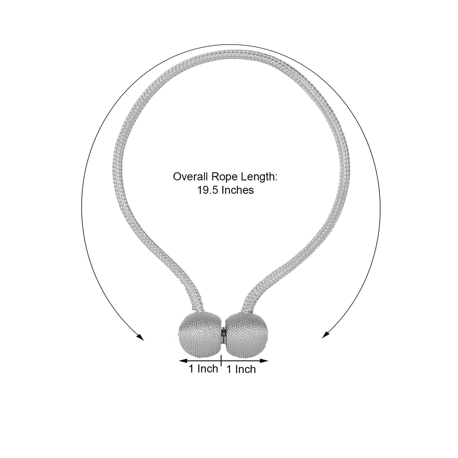 2 Pack Silver Magnetic Curtain Tie Backs For Window Drapes and Backdrop Panels - Image 3