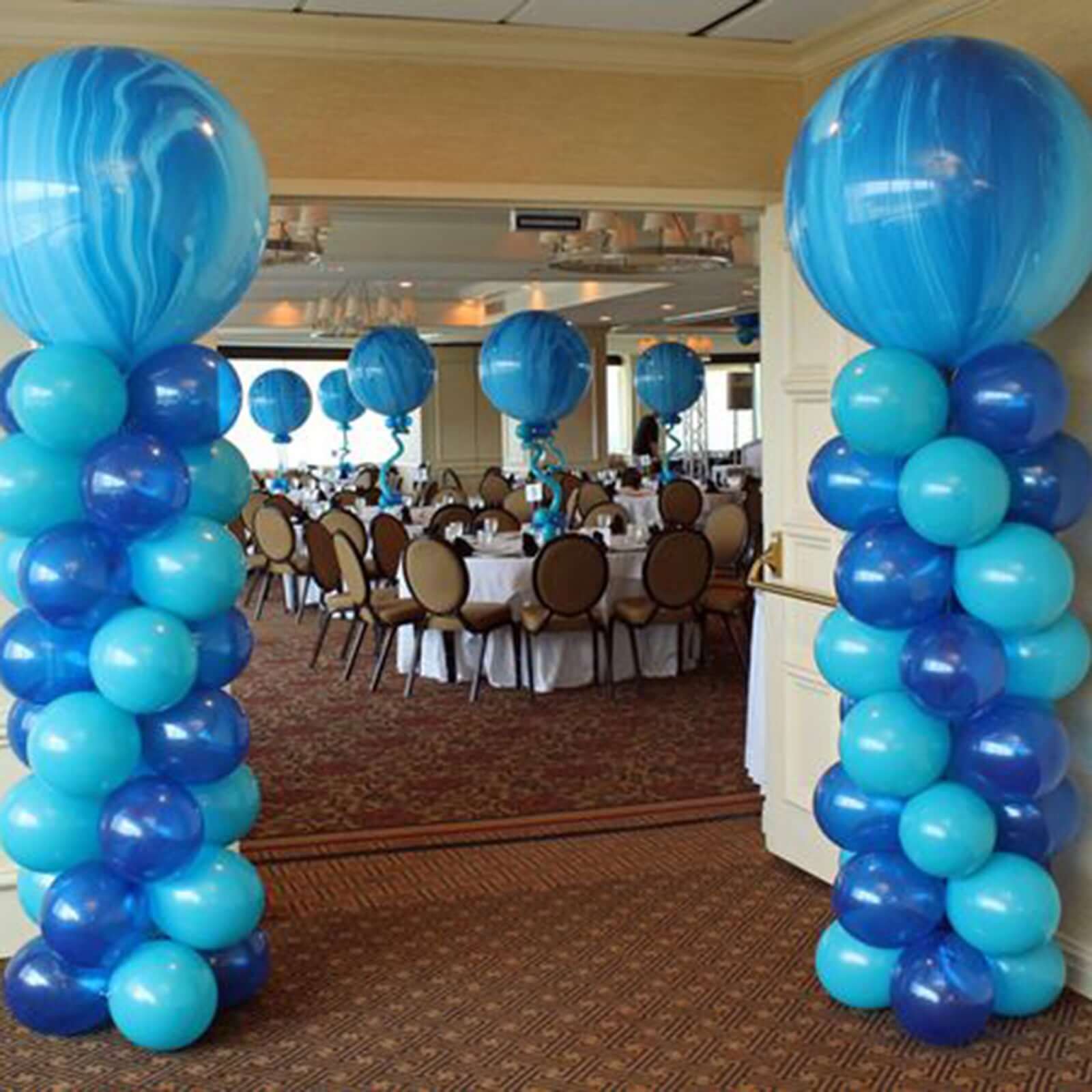 2 Pack White Balloon Column Stand Kit, 8ft Balloon Towers - Image 2