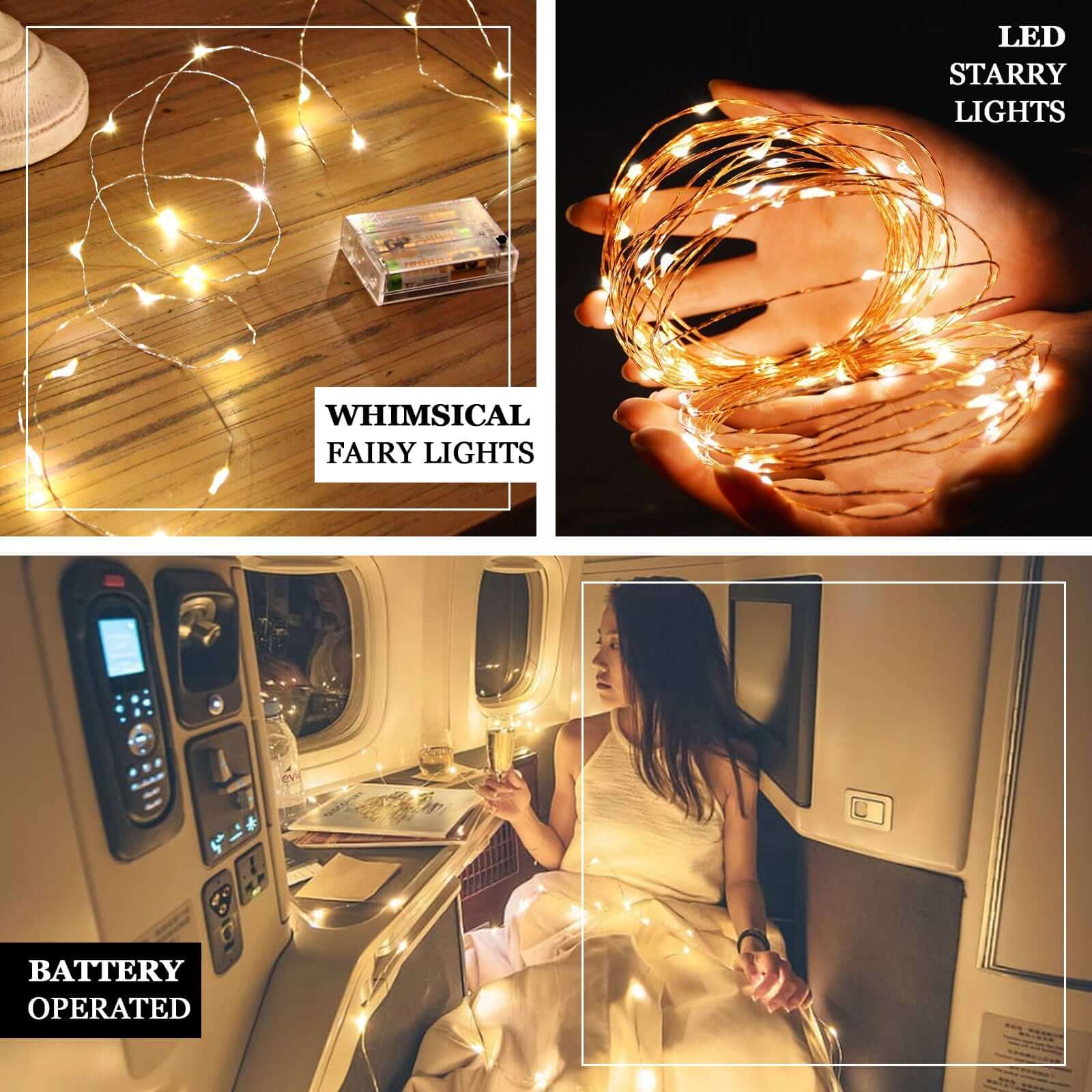 20 LED Micro Fairy String Lights Starry Bright Design Red - Battery Operated Party Accent 90" - Image 4