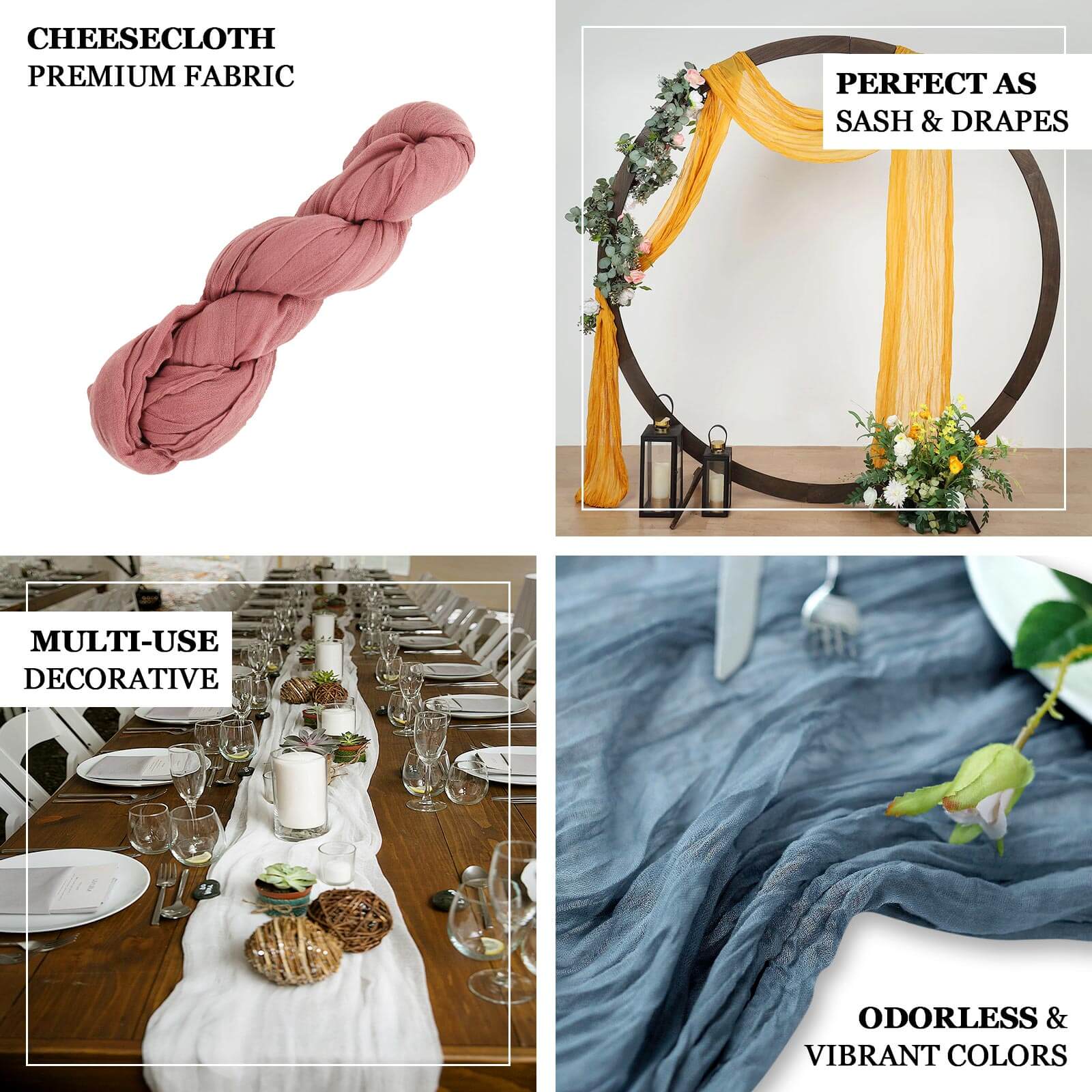 20ft Hunter Emerald Green Gauze Cheesecloth Fabric Wedding Arch Drapery, Window Scarf Valance, Boho Decor Arbor Curtain Panel - Image 3