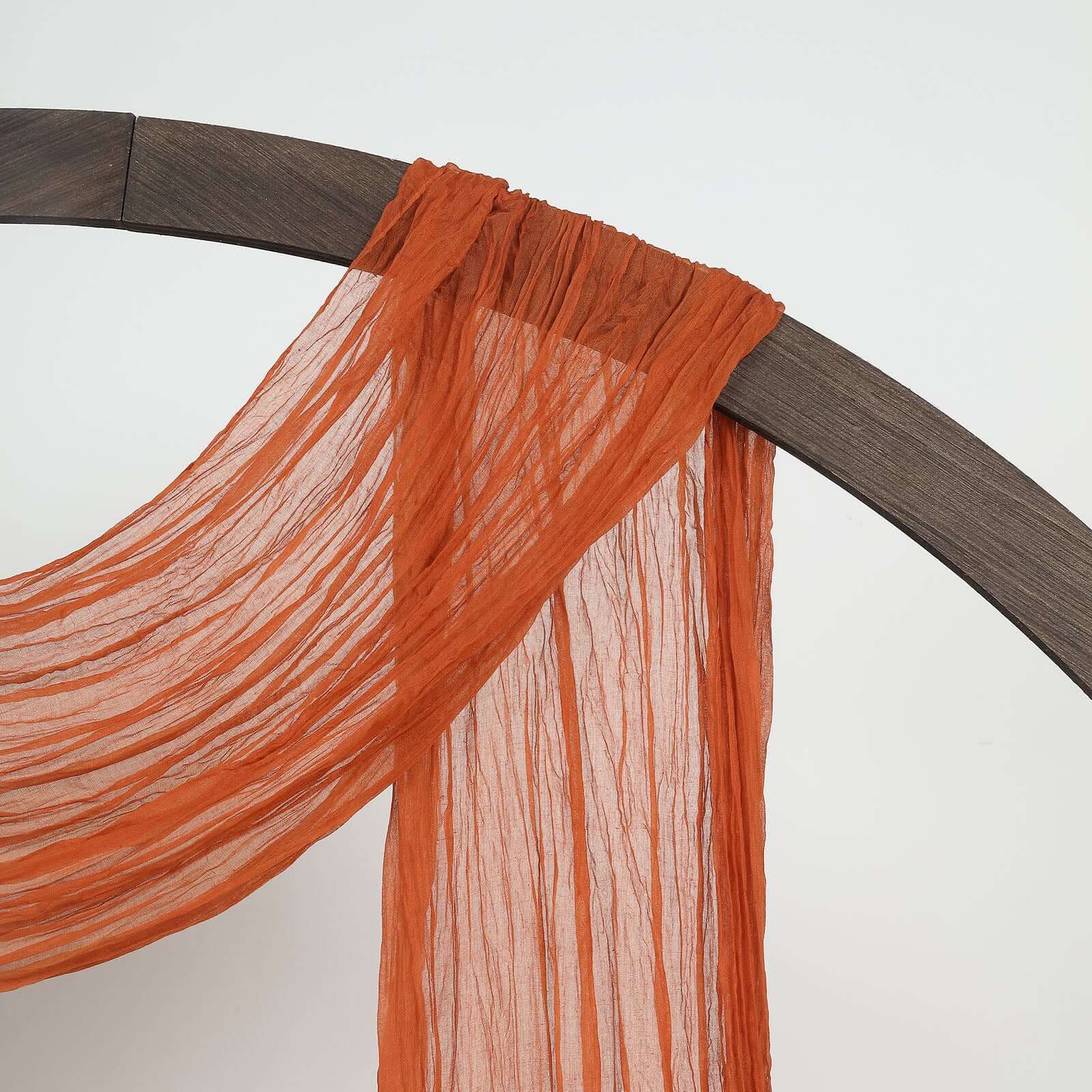 20ft Terracotta (Rust) Gauze Cheesecloth Fabric Wedding Arch Drapery, Window Scarf Valance, Boho Decor Arbor Curtain Panel - Image 7