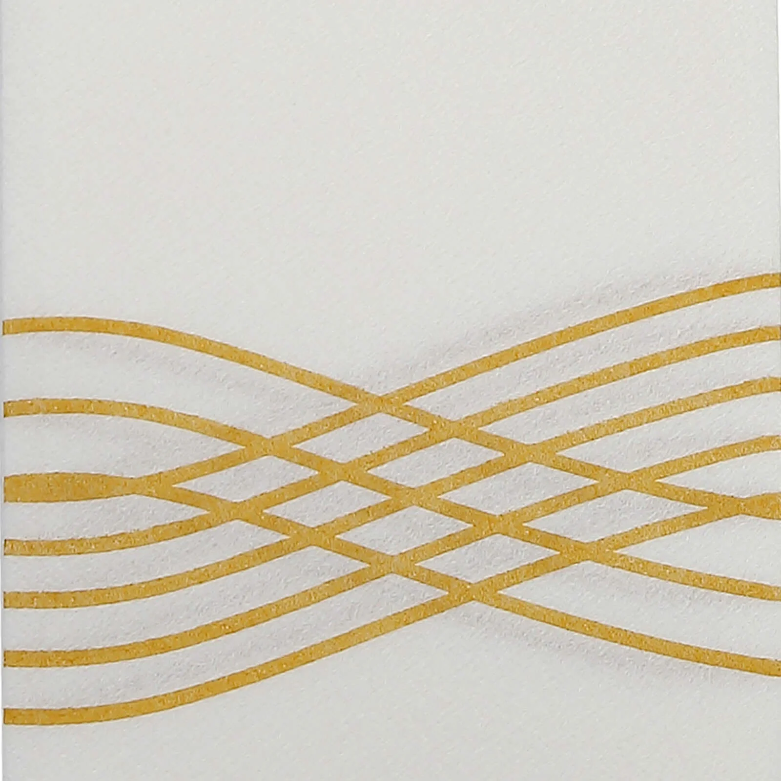 25 Pack Linen-Like Paper 8"x4" Napkins White with Metallic Gold Foil Wave Design - Soft & Absorbent Airlaid Hand Towels for Exquisite Weddings & Events - Image 8