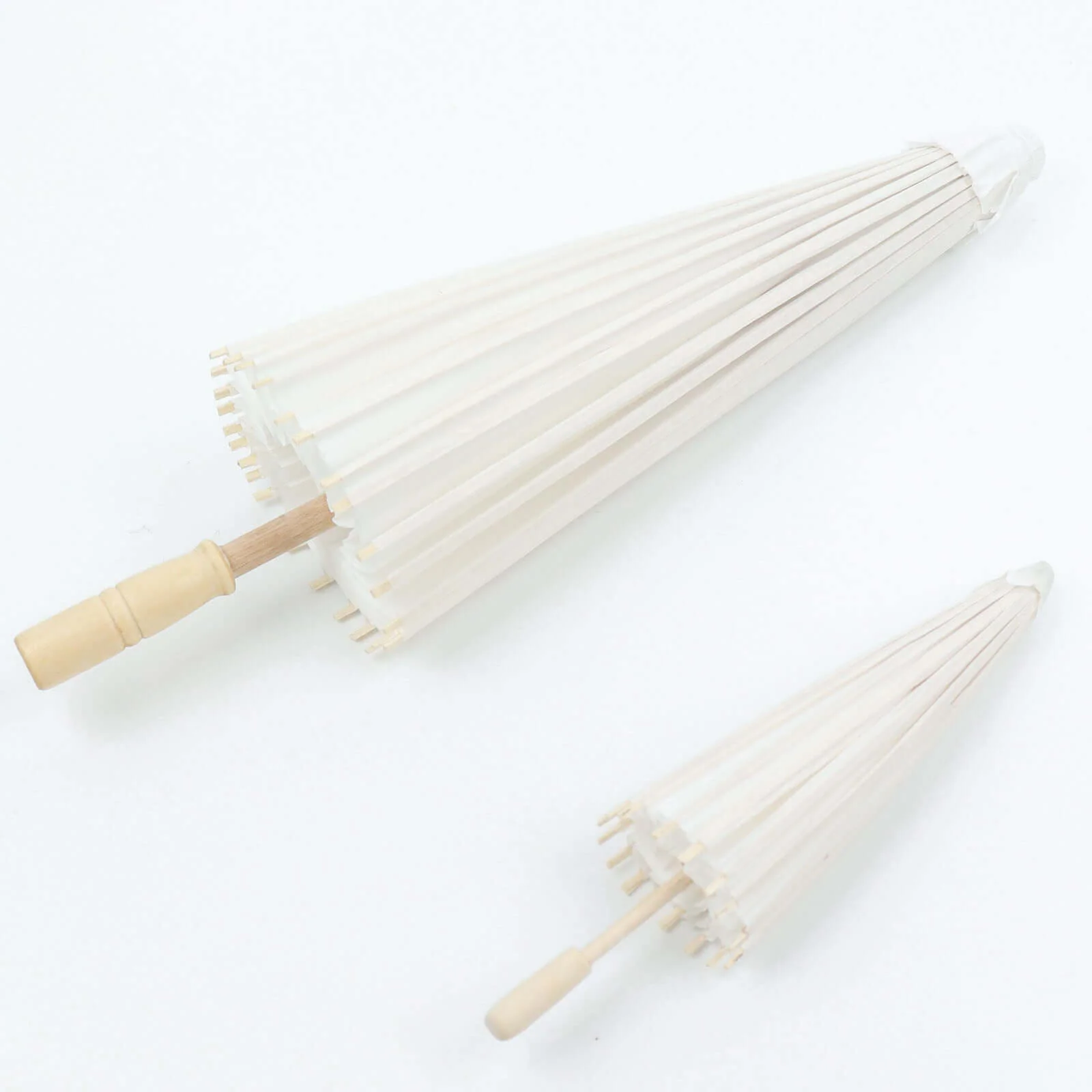 4-Pack Paper and Bamboo Parasol Umbrellas White - Decorative Centerpieces and Bridal Shower Photo Props 16" - Image 8