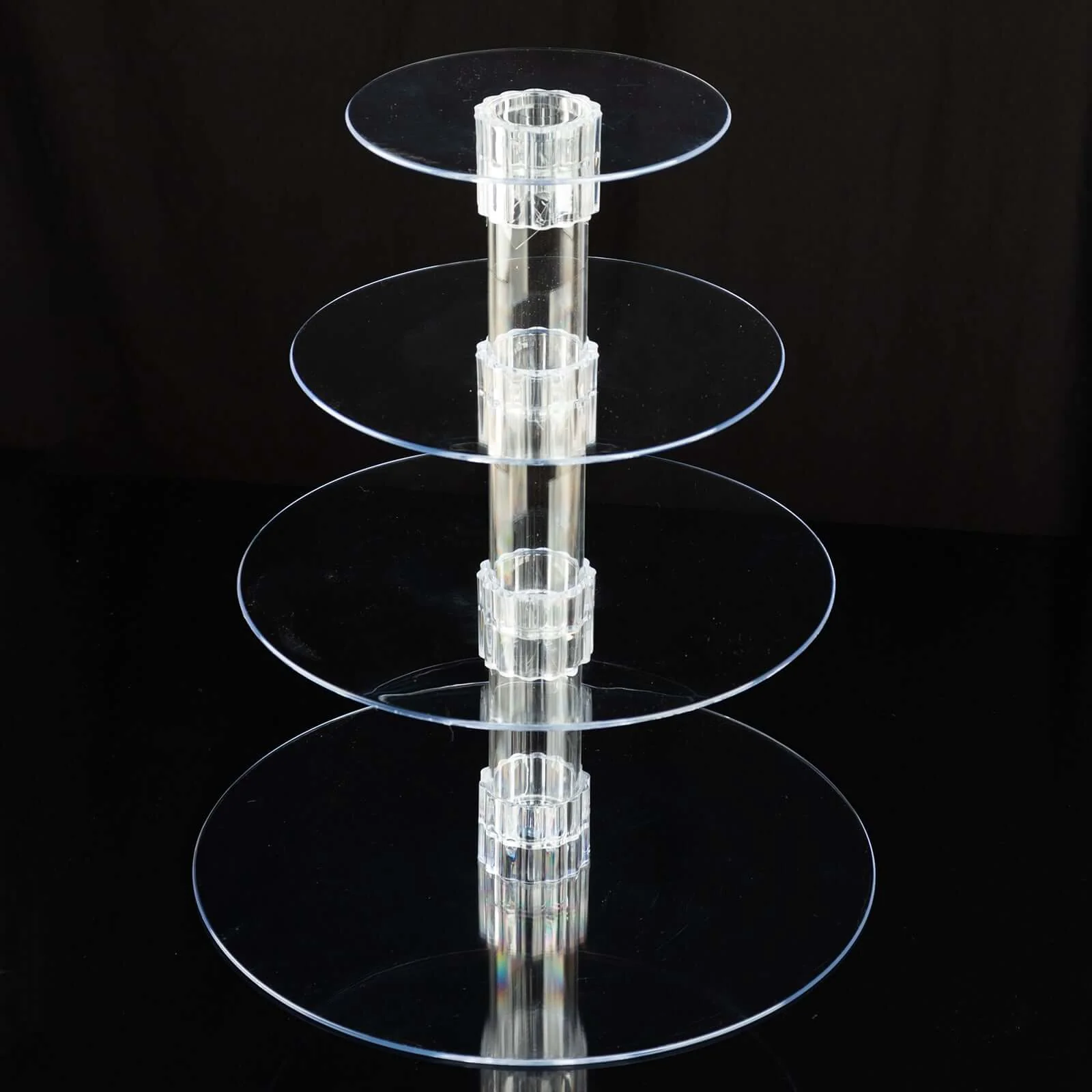 4-Tier Acrylic Round Cupcake Stand Clear - Buffet Party Tables 14" - Image 10