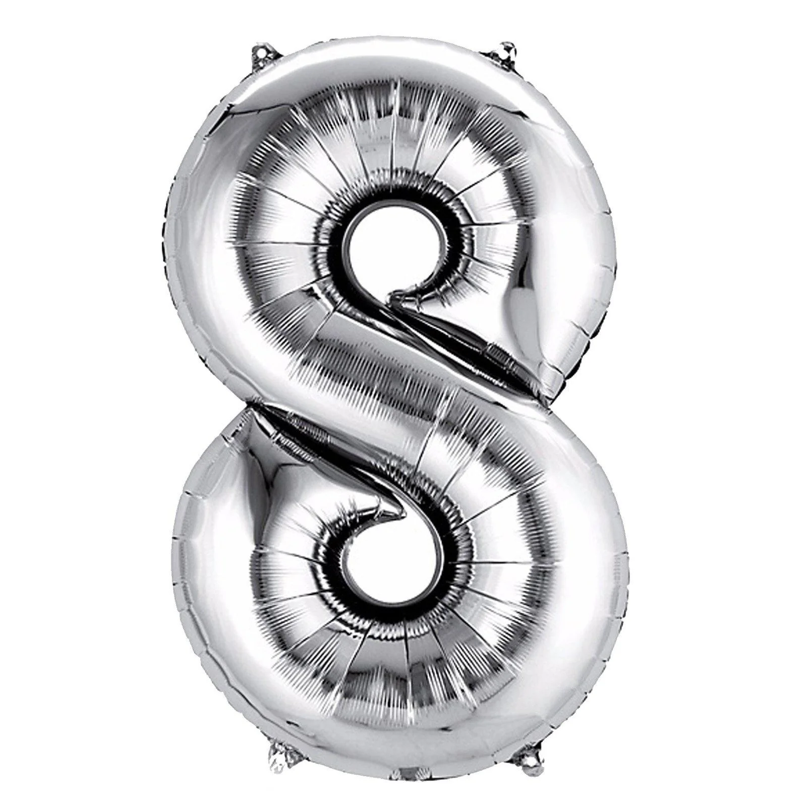40" Shiny Metallic Silver Mylar Foil Helium Air Number Balloons - Image 13