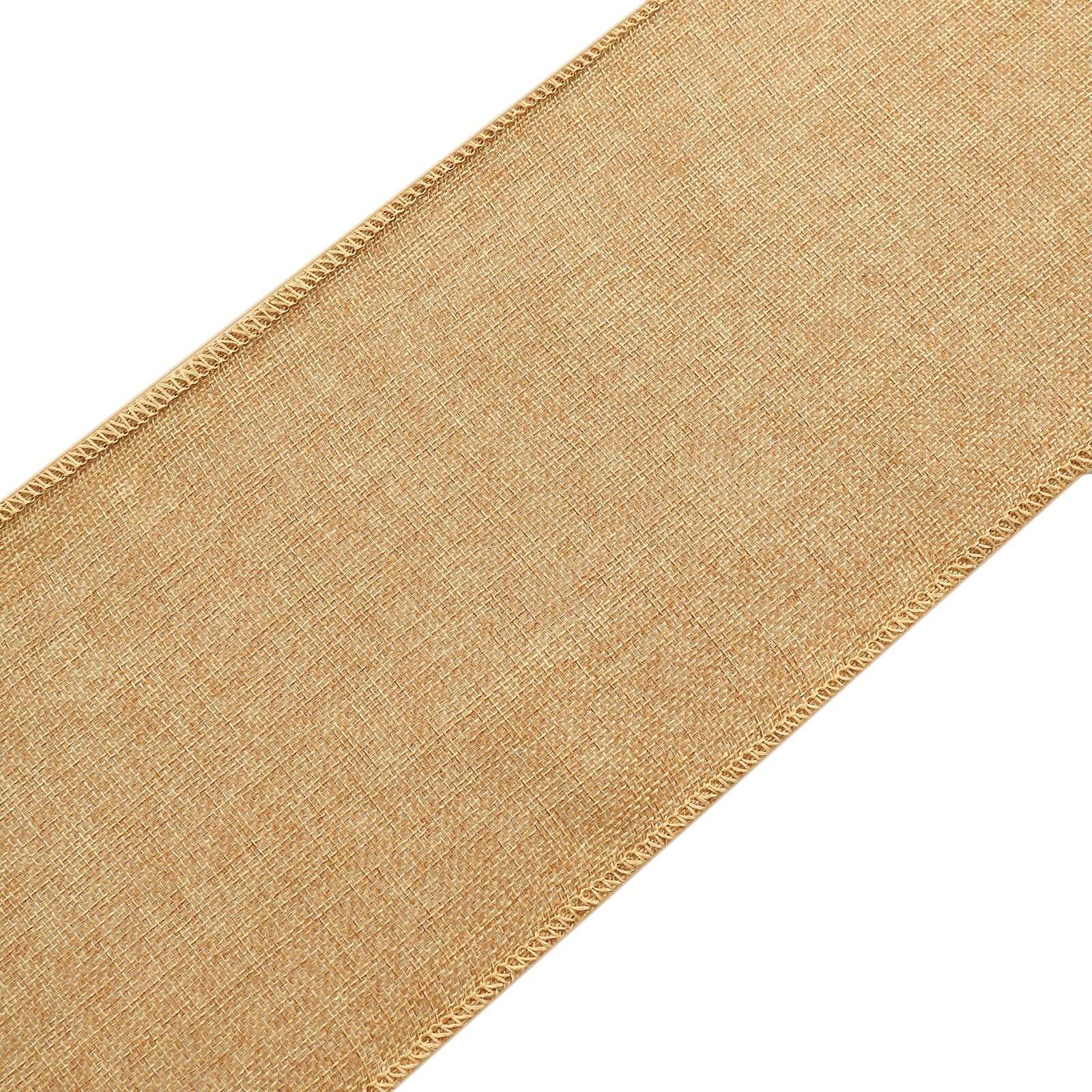 5 Pack Jute Faux Burlap 6"x108" Chair Sashes Gold - Boho Chic Linen Decor for Weddings & Gatherings - Image 8