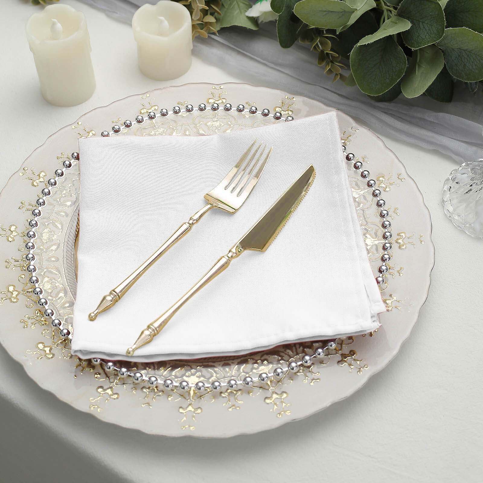 5 Pack Premium Polyester 17"x17" Napkins White - Durable & Wrinkle Resistant Dinner Napkins for Everyday Dining & Events - Image 8