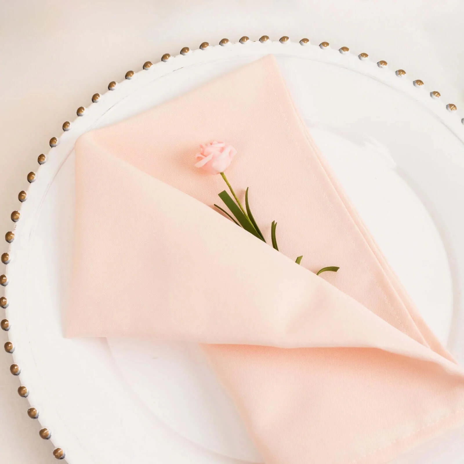 5 Pack Commercial Grade Polyester 20"x20" Napkins Blush - Wrinkle-Resistant & Durable Dinner Napkins - Image 6