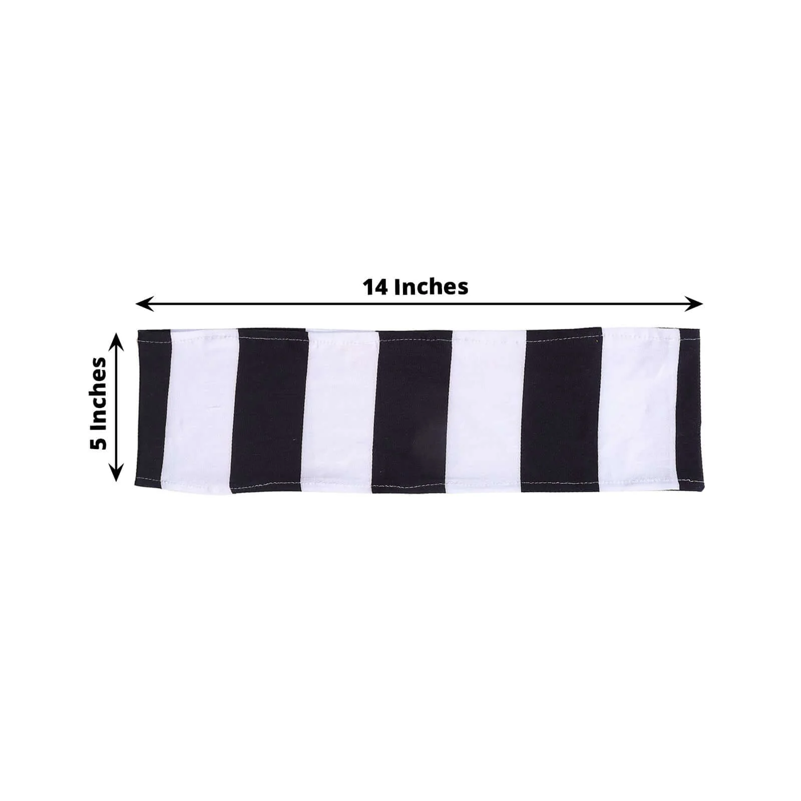 5 Pack Spandex Chair Sashes Black/White Vertical Stripes - Easy to Use & Wrinkle-Free Stretch Chair Bands for Stunning Tablescapes 5"x14" - Image 3