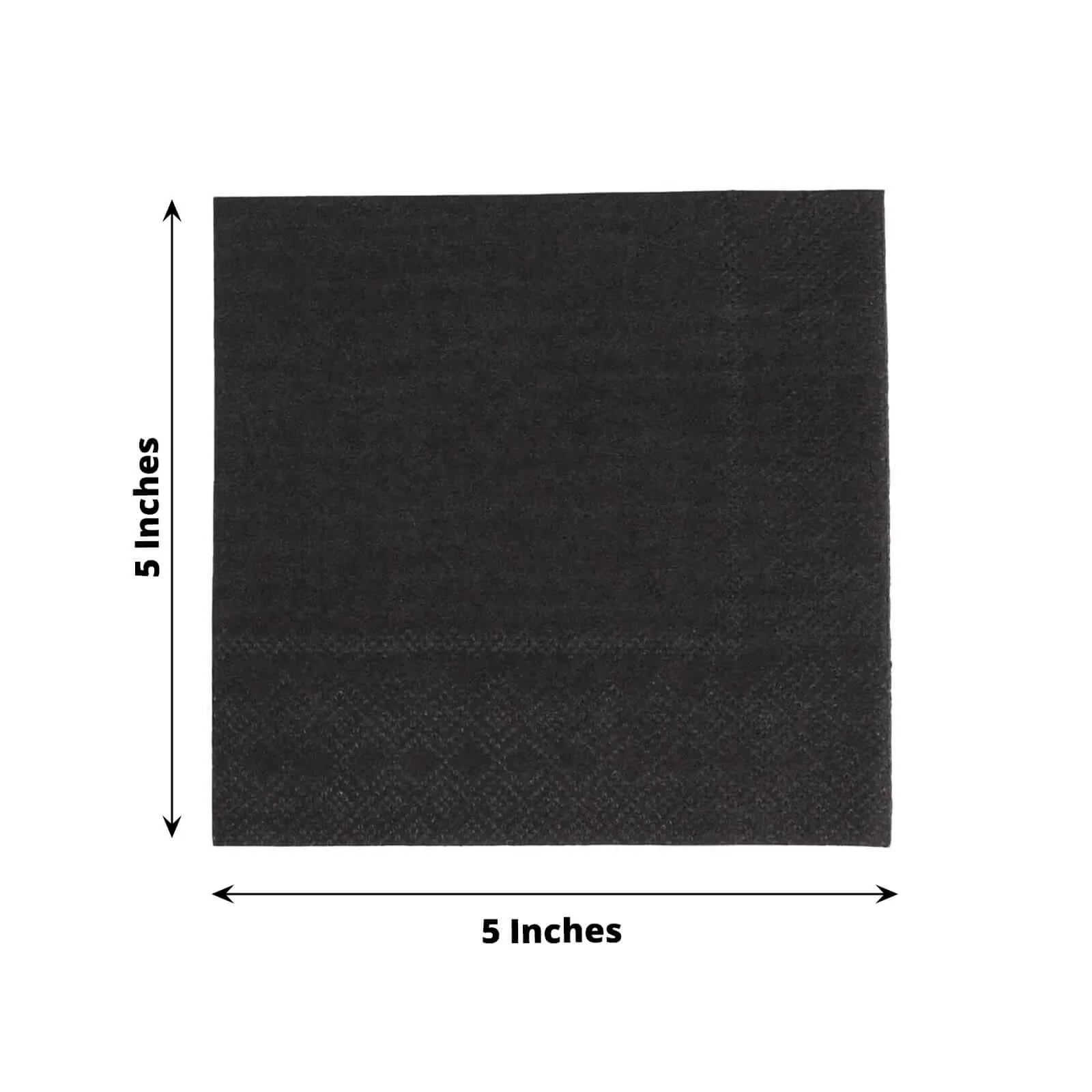50-Pack Paper Beverage Napkins Black - 2 Ply Disposable Soft 18GSM Cocktail Napkins for Events 5"x5" - Image 3