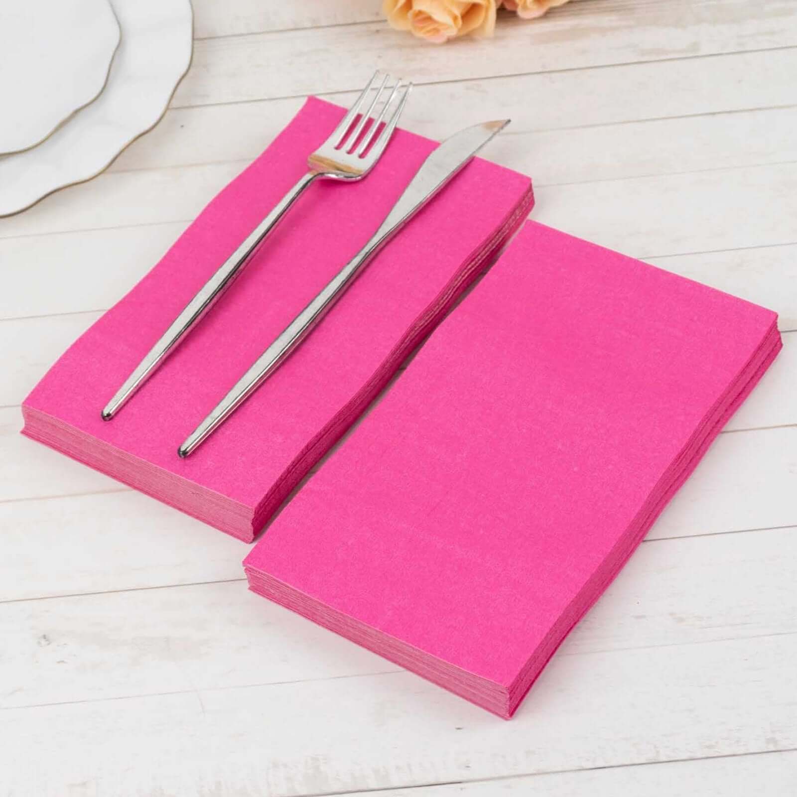 50-Pack Paper Napkins Fuchsia - Soft Disposable 2-Ply Dinner Napkins for Weddings - Image 6