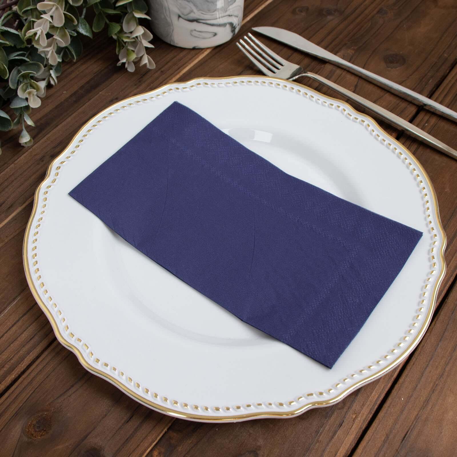 50-Pack Paper Napkins Navy Blue - Soft Disposable 2-Ply Dinner Napkins for Weddings - Image 8
