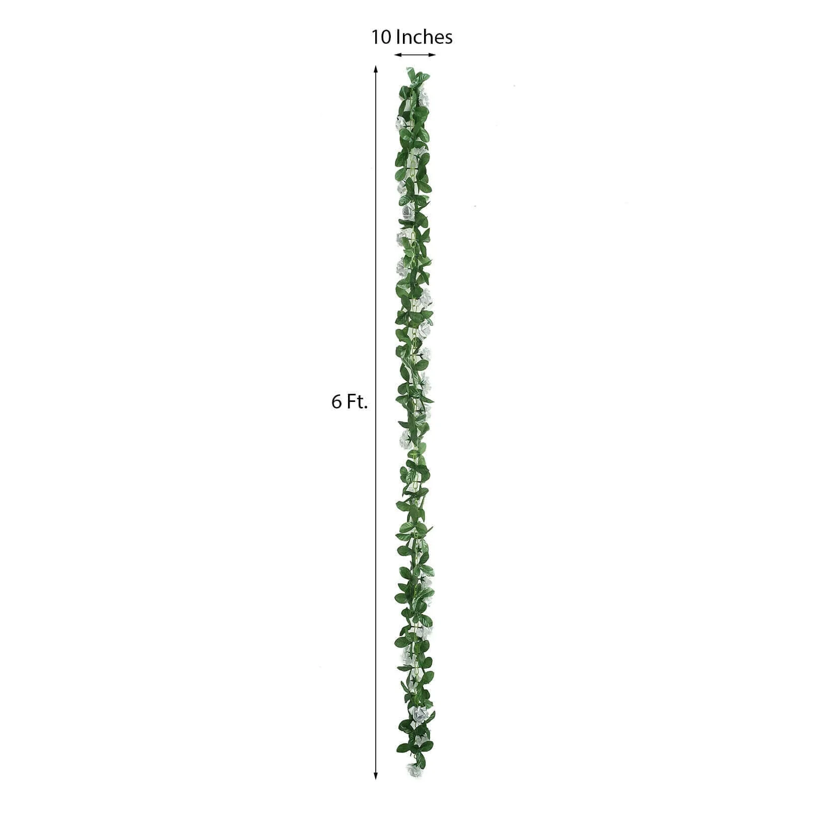 6ft Silver Artificial Silk Rose Garland UV Protected Flower Chain - Image 3