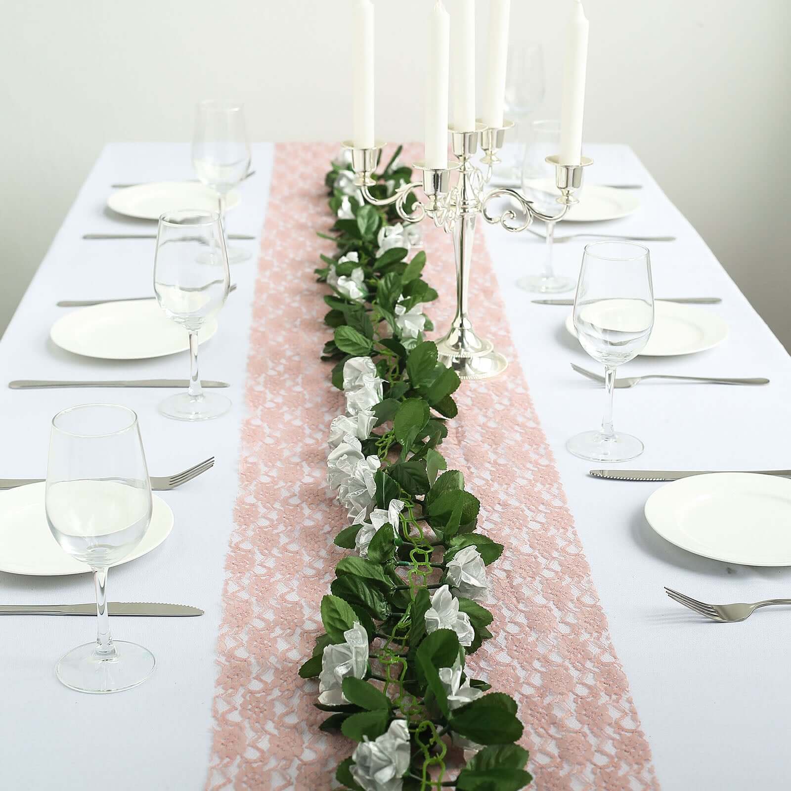 6ft Silver Artificial Silk Rose Garland UV Protected Flower Chain - Image 6