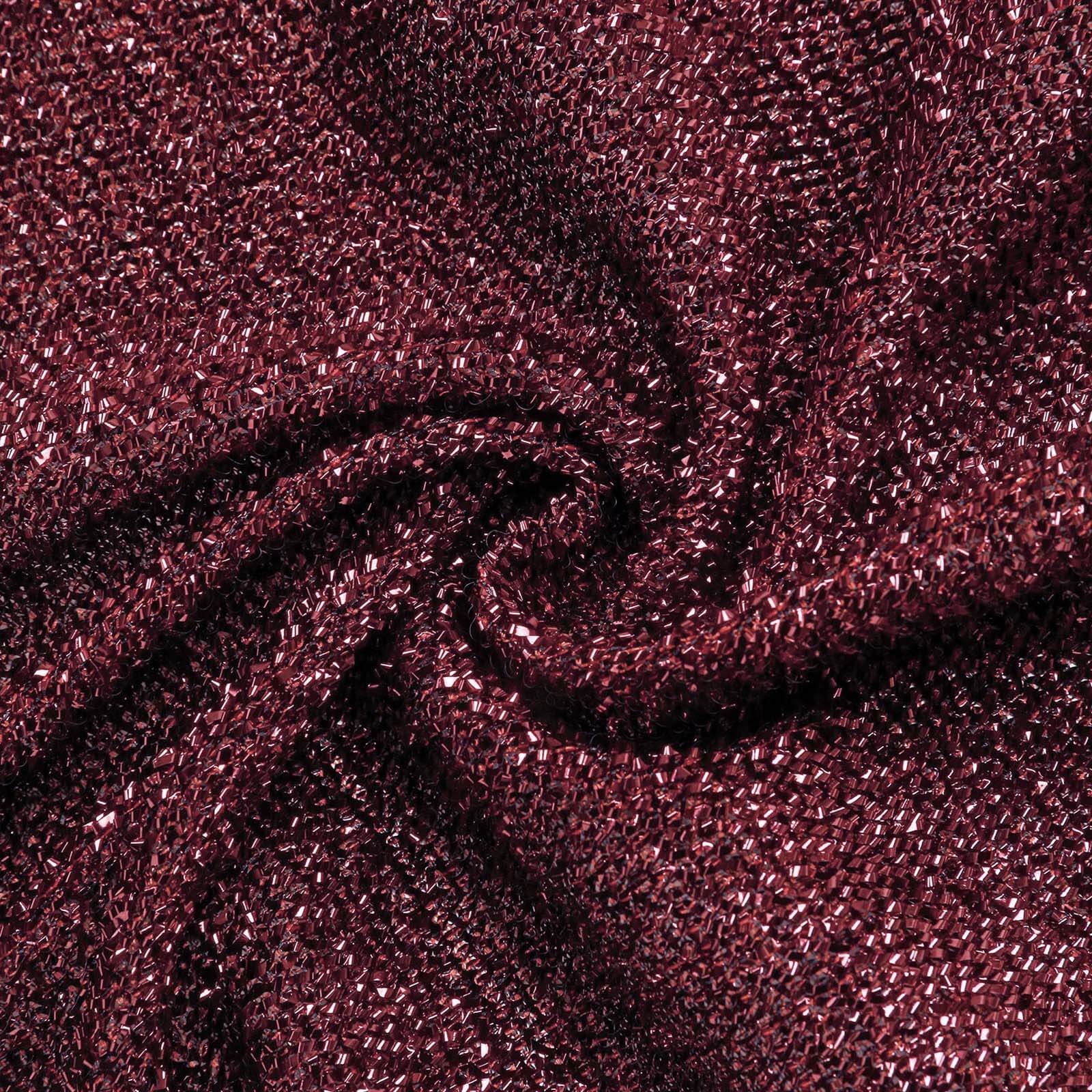 7.5ft Burgundy Metallic Shimmer Tinsel Spandex Round Wedding Arch Cover, 2-Sided Photo Backdrop - Image 11