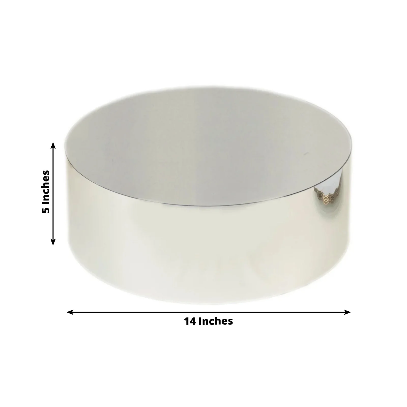 Acrylic Cake Stand Display Box 14" Round - Mirror Finish Silver, Versatile Pedestal Riser for Events - Image 3