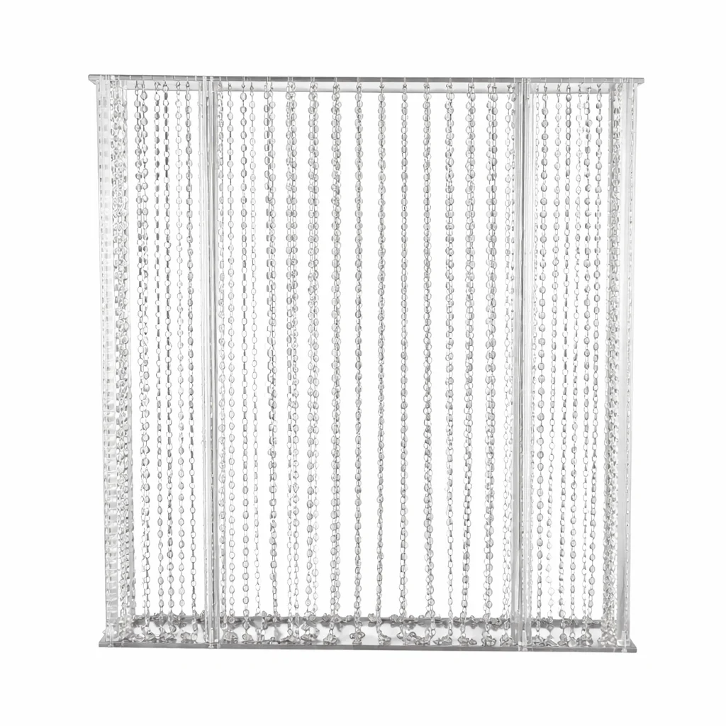 Acrylic Centerpiece Stand Rectangular Design with Pre-chained Crystal Beads Clear - Durable Flower Pedestal for Table or Floor 40"x40" - Image 11
