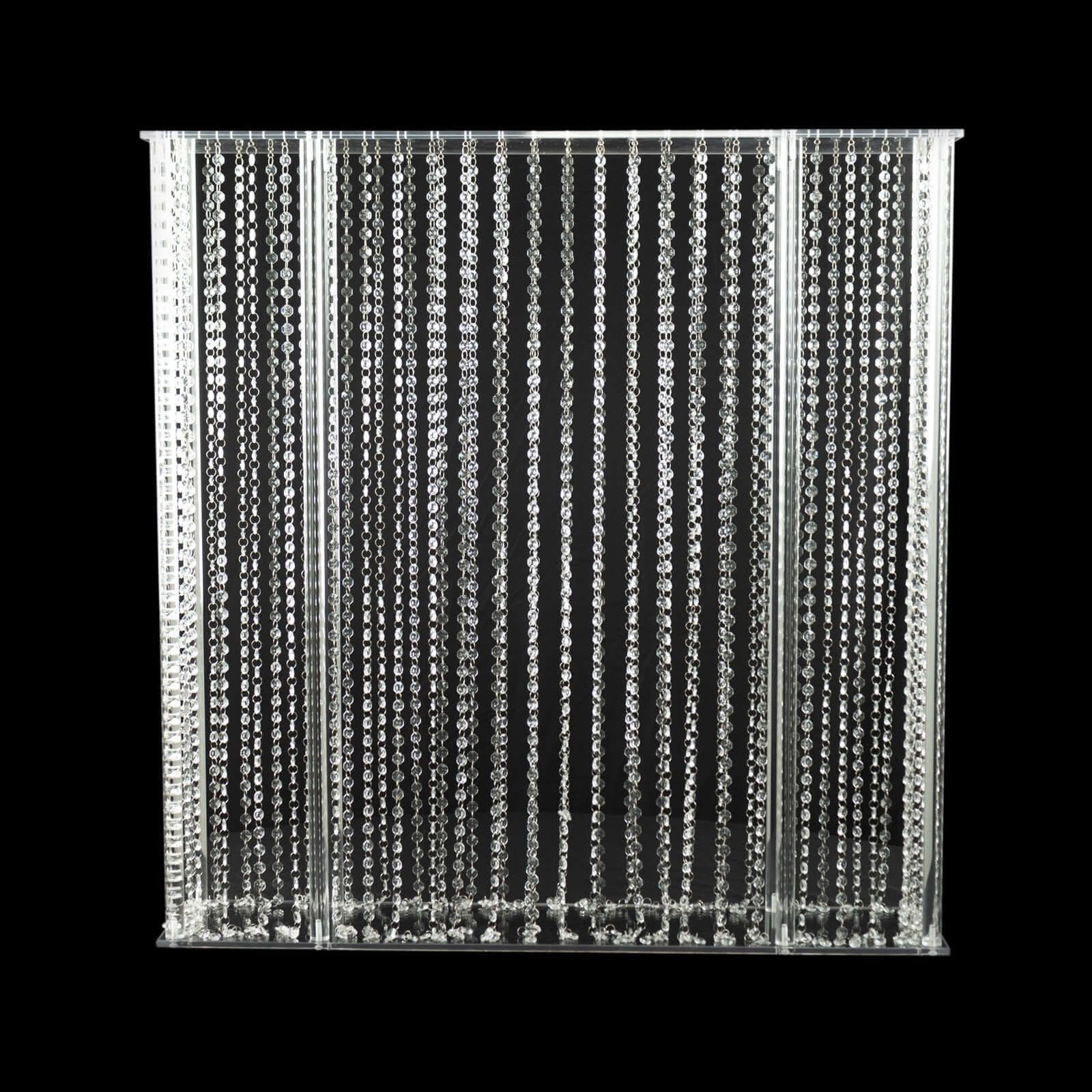 Acrylic Centerpiece Stand Rectangular Design with Pre-chained Crystal Beads Clear - Durable Flower Pedestal for Table or Floor 40"x40" - Image 7