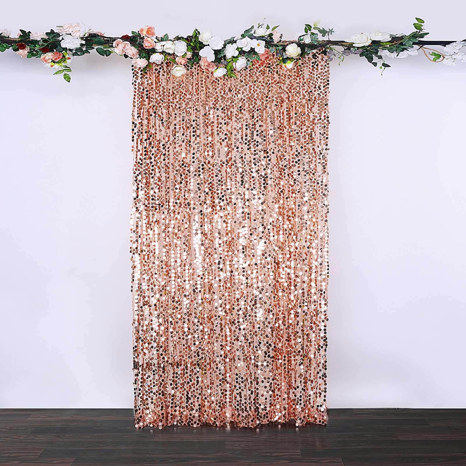 8ftx8ft Blush Big Payette Sequin Event Curtain Drapes, Backdrop Event Panel - Image 6
