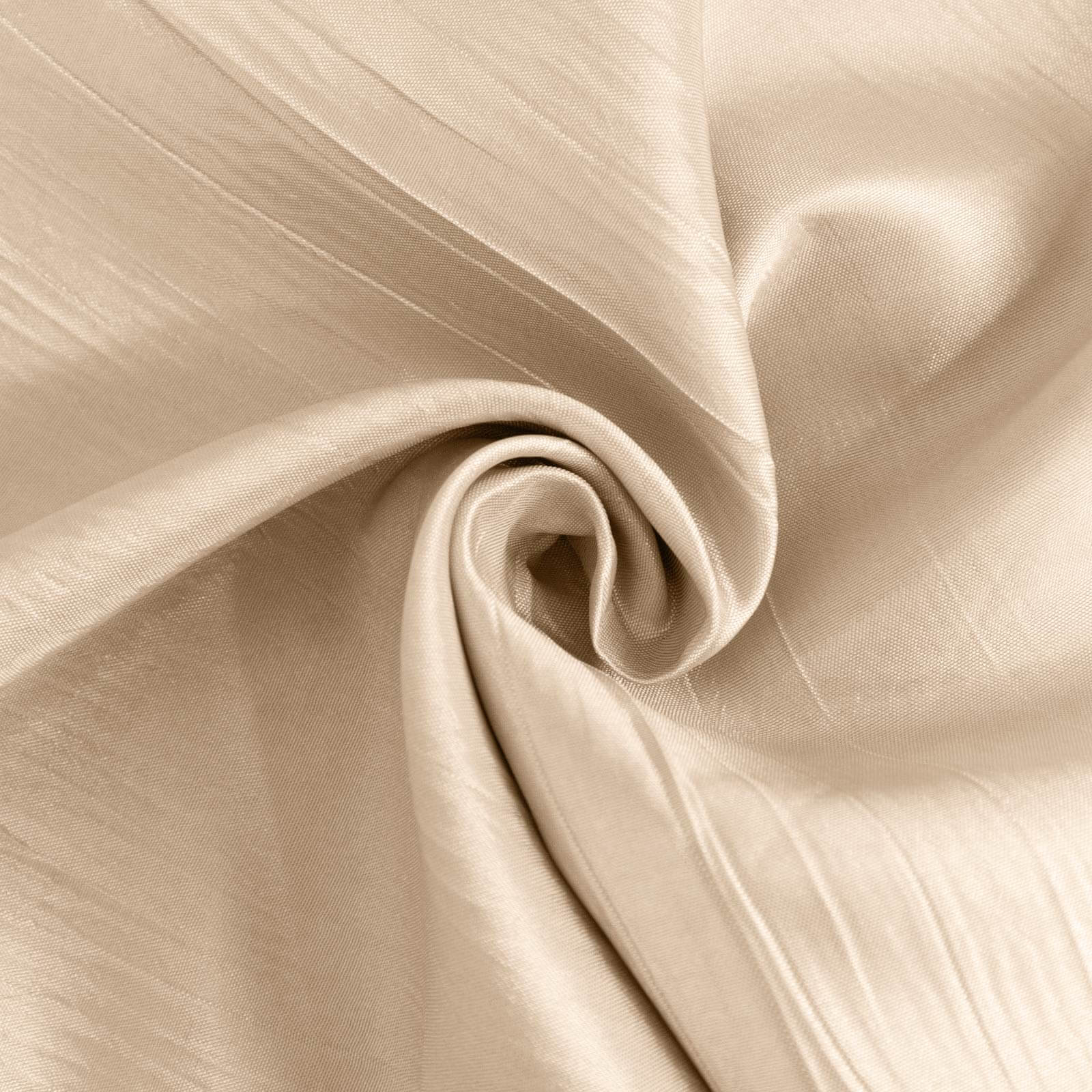 Crinkle Crushed Taffeta Chair Cover for Banquet Chairs Beige - Reusable Slipcover - Image 7