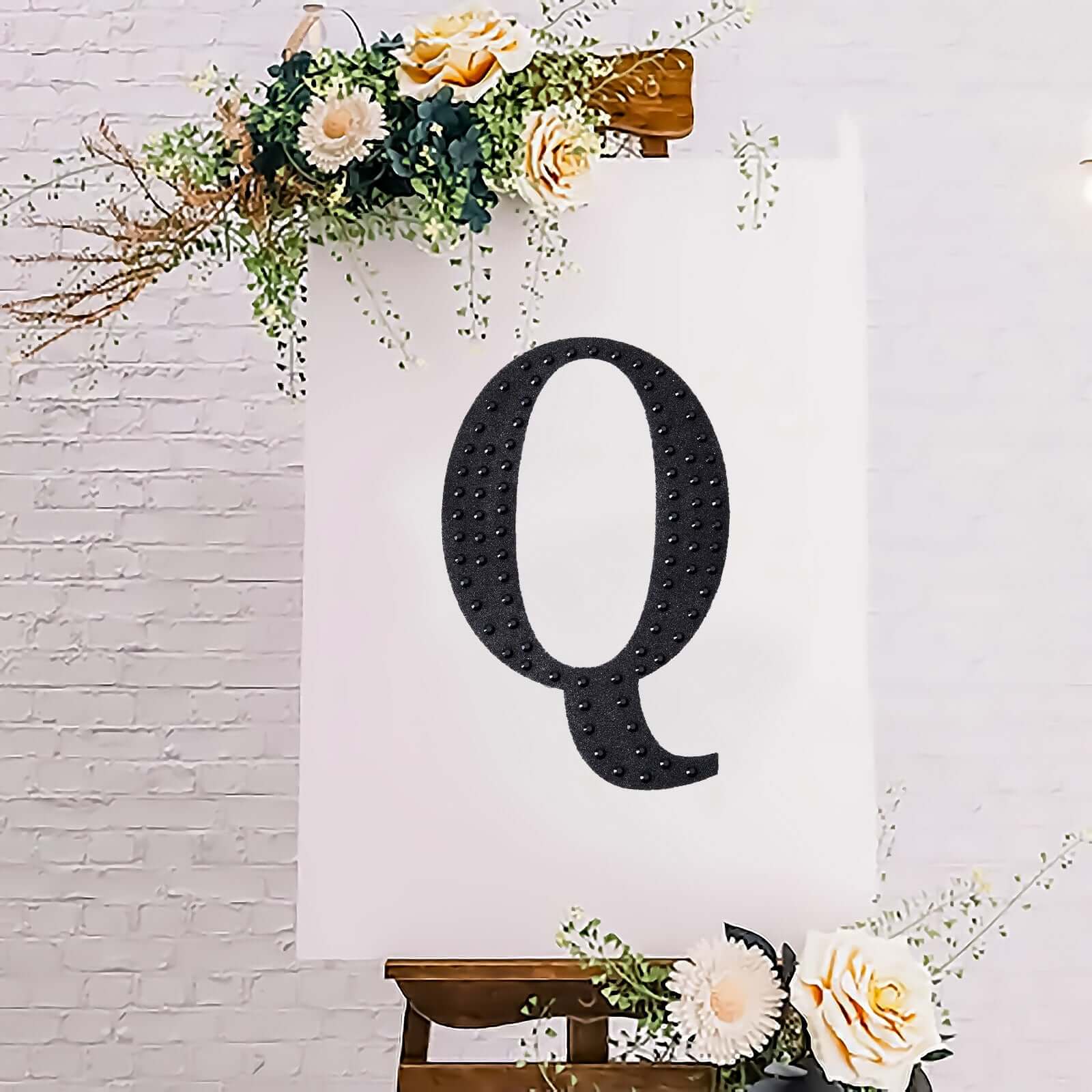 Decorative Rhinestone Alphabet "Q" Letter Stickers, Glitter Adhesive Craft Letters Black DIY Sparkle Embellishments 8" - Image 10