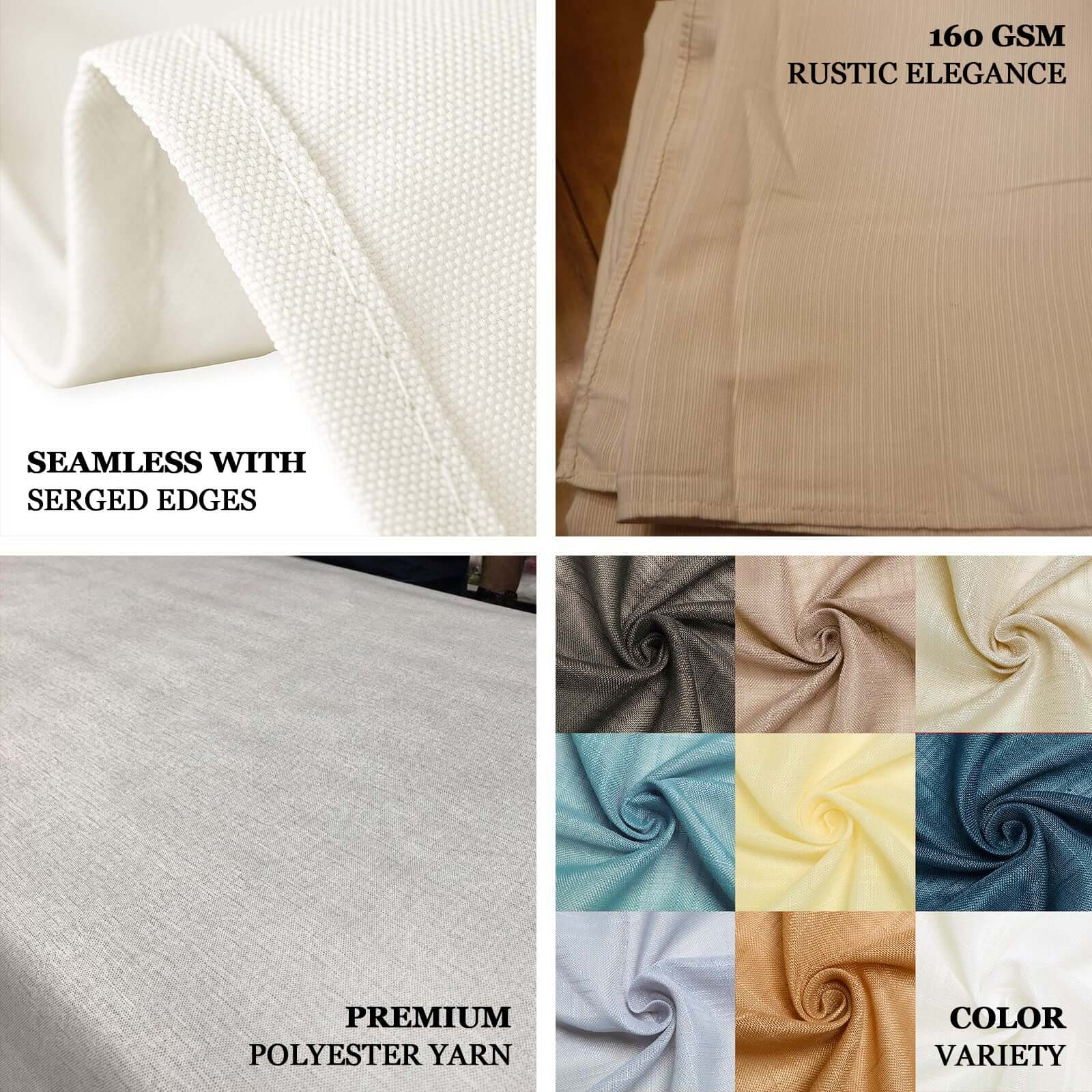 Faux Linen 90"x132" Rectangular Tablecloth Dusty Blue - Slubby Texture Wrinkle-Resistant Seamless Table Cover - Image 3