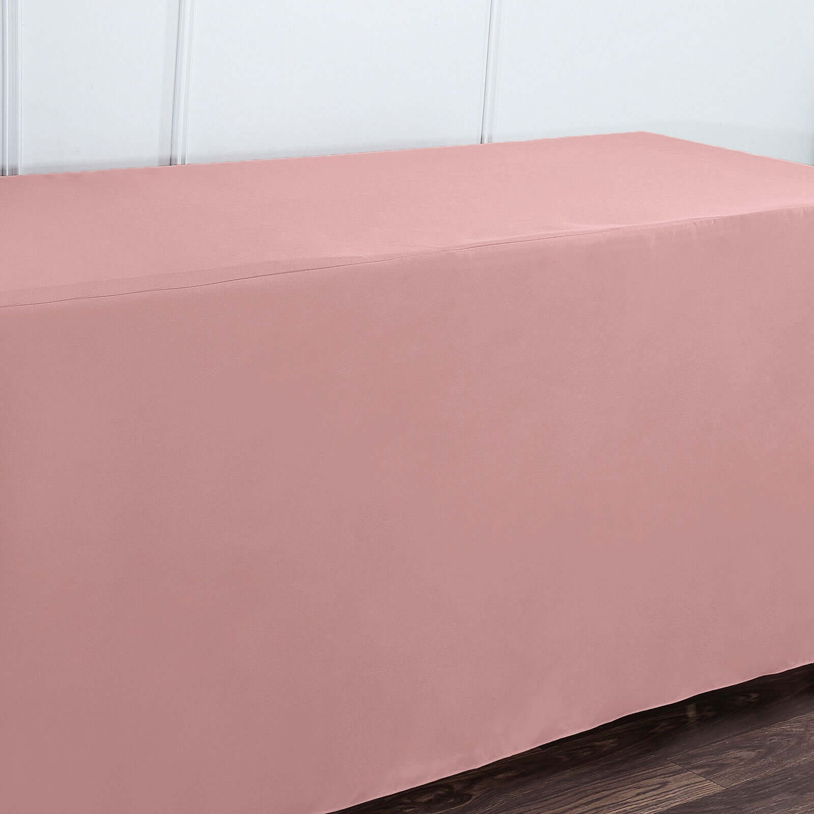 Fitted Polyester 72"x30" Rectangle Tablecloth Dusty Rose - Durable Table Cover - Image 8