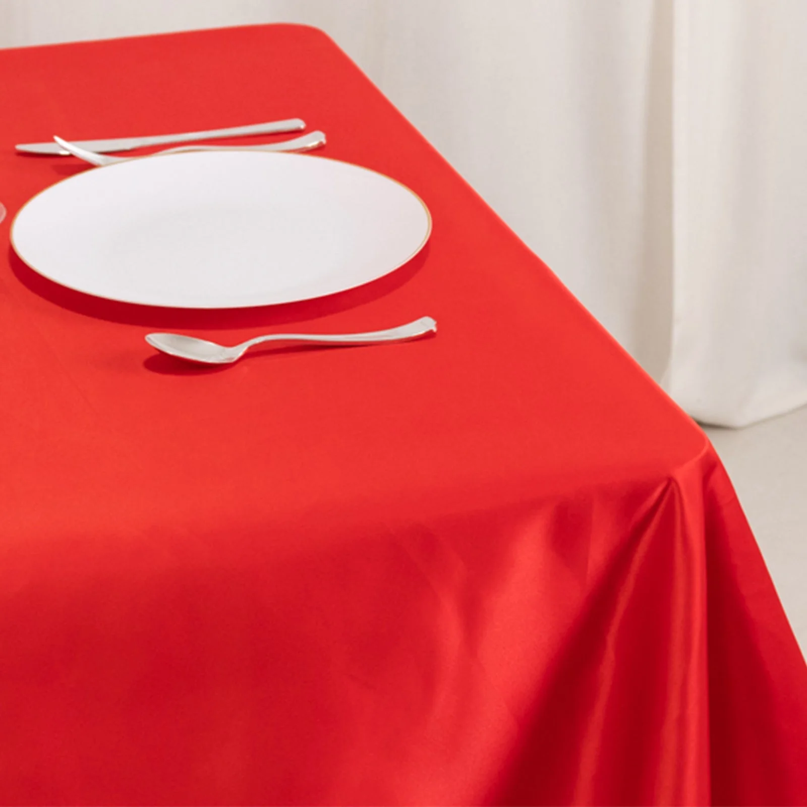 Lamour Satin 54"x54" Table Overlay Square Tablecloth Red - Durable & Silk-Like Table Cover - Image 5