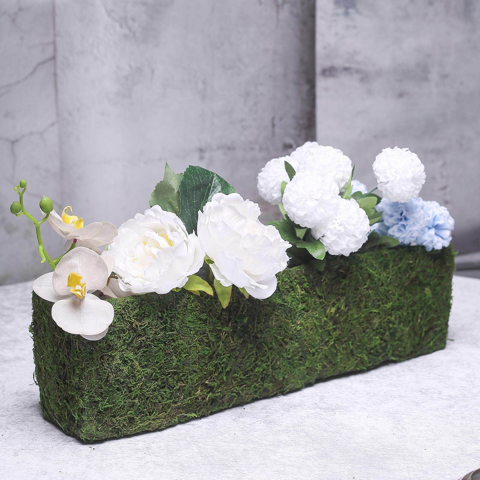 Metal Planter Box Rectangle with Inner Lining Green Preserved Moss - Rustic Flower Basket Decor 23" - Image 2