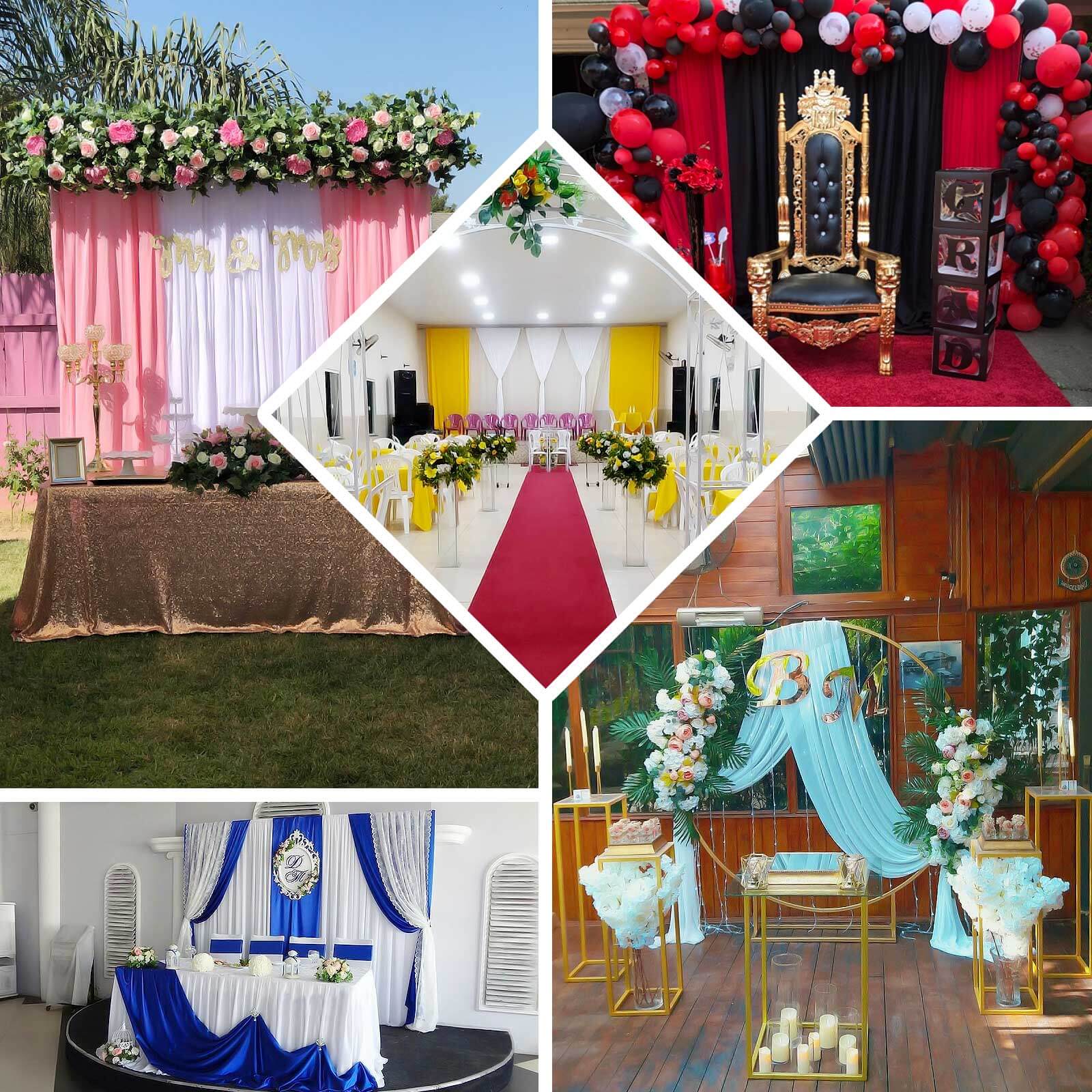2 Pack 5ftx8ft Navy Blue Polyester Backdrop Drape Curtains With Rod Pockets, Event Divider Panels 130GSM - Image 5