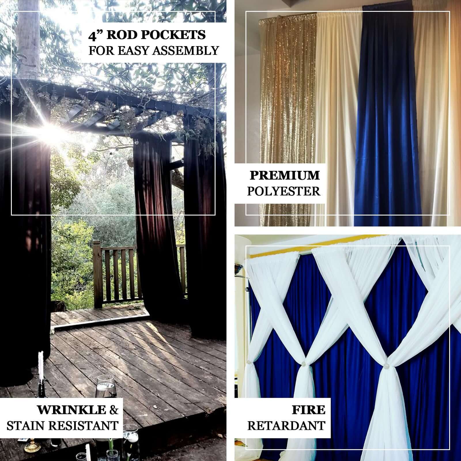 2 Pack 5ftx10ft Olive Green Scuba Polyester Backdrop Drape Curtains, Durable Flame Resistant Event Divider Panels Wrinkle Free With Rod Pockets - Image 4