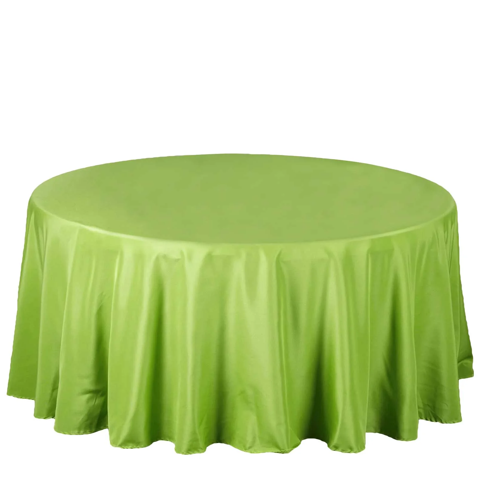 Polyester 108" Round Tablecloth Apple Green - Wrinkle-Resistant Table Cover - Image 6