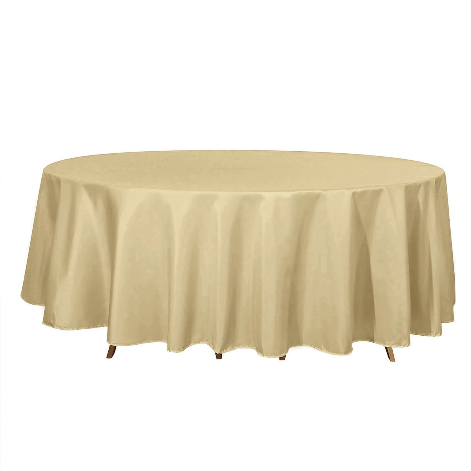 Polyester 108" Round Tablecloth Champagne - Wrinkle-Resistant Table Cover - Image 6