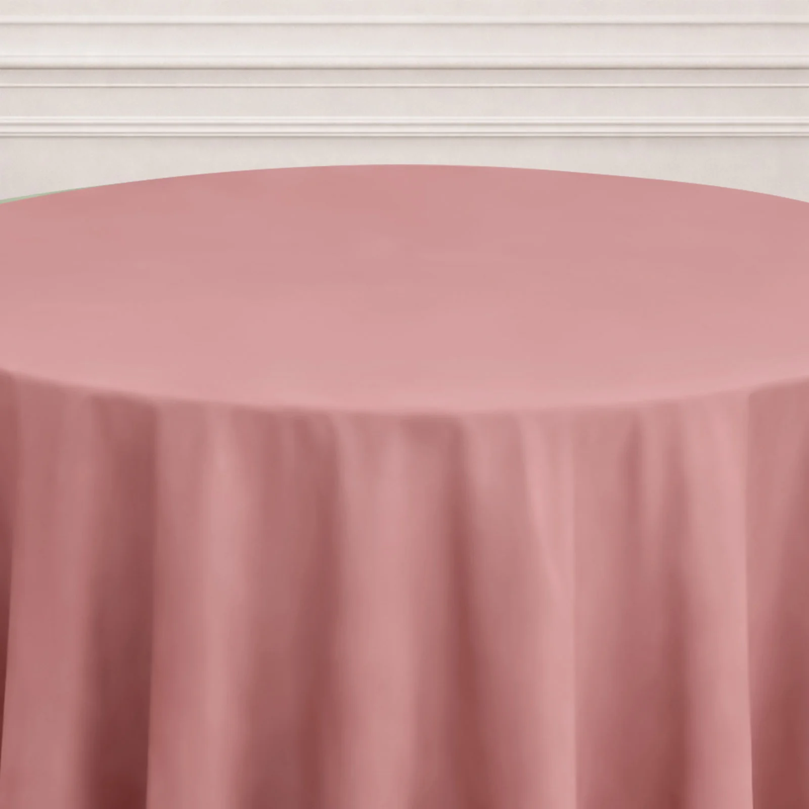 Polyester 120" Round Tablecloth Dusty Rose - Seamless Wrinkle-Resistant Table Cover - Image 6