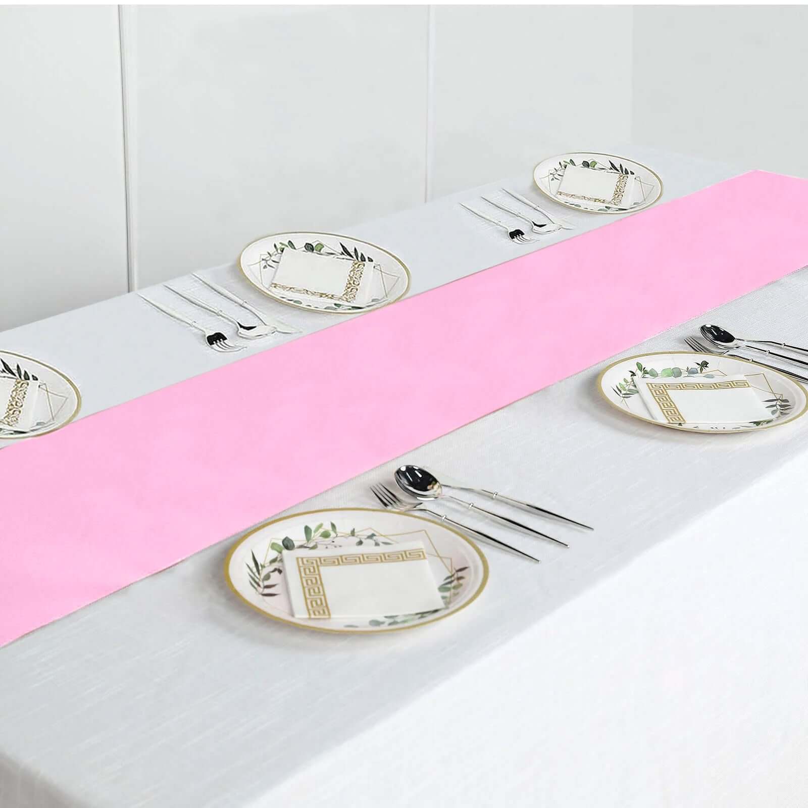 Polyester 12"x108" Table Runner Pink - Durable & Wrinkle-Resistant Table Decor - Image 6