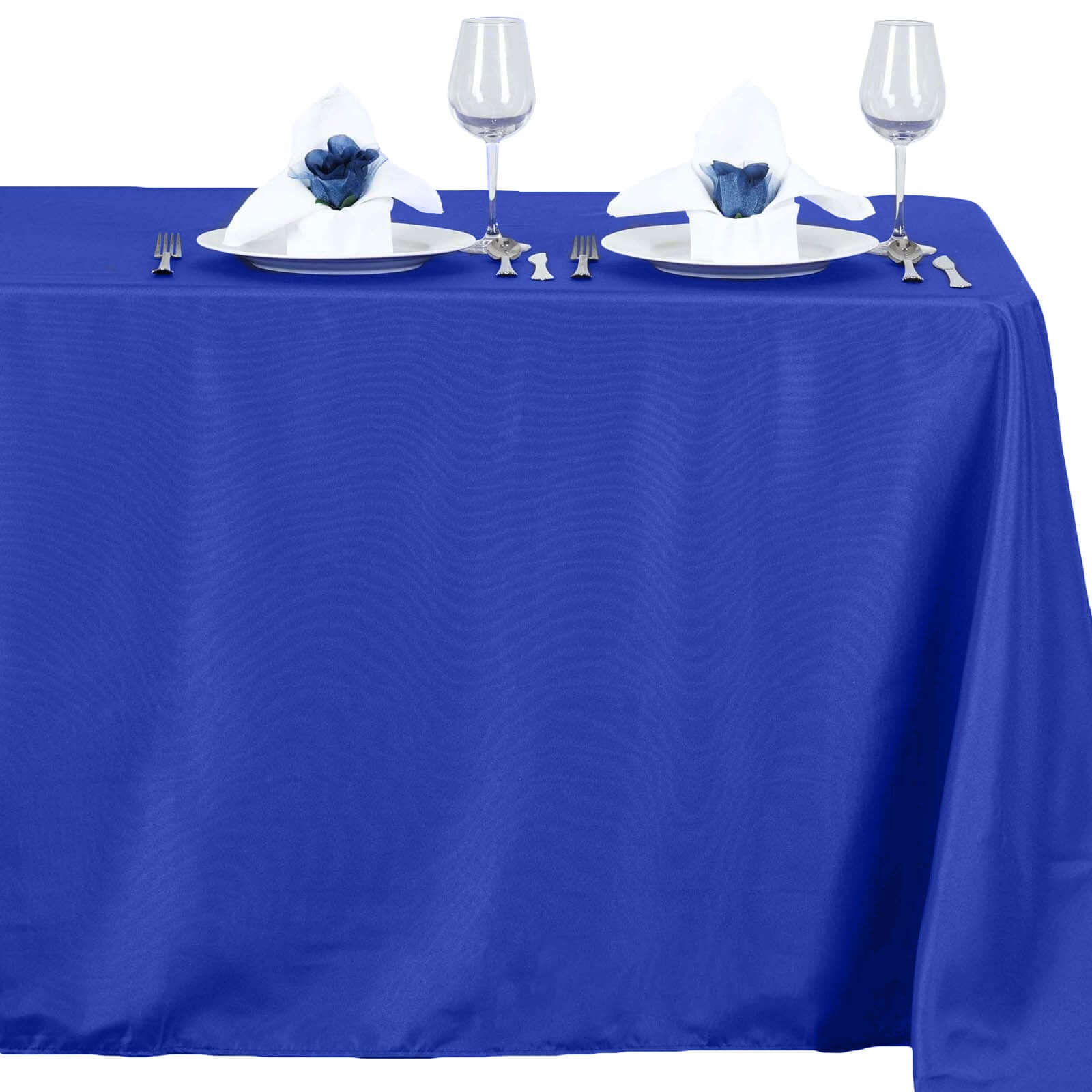 Polyester 54"x96" Rectangle Tablecloth Royal Blue - Wrinkle-Resistant & Easy-to-Care Table Cover - Image 2