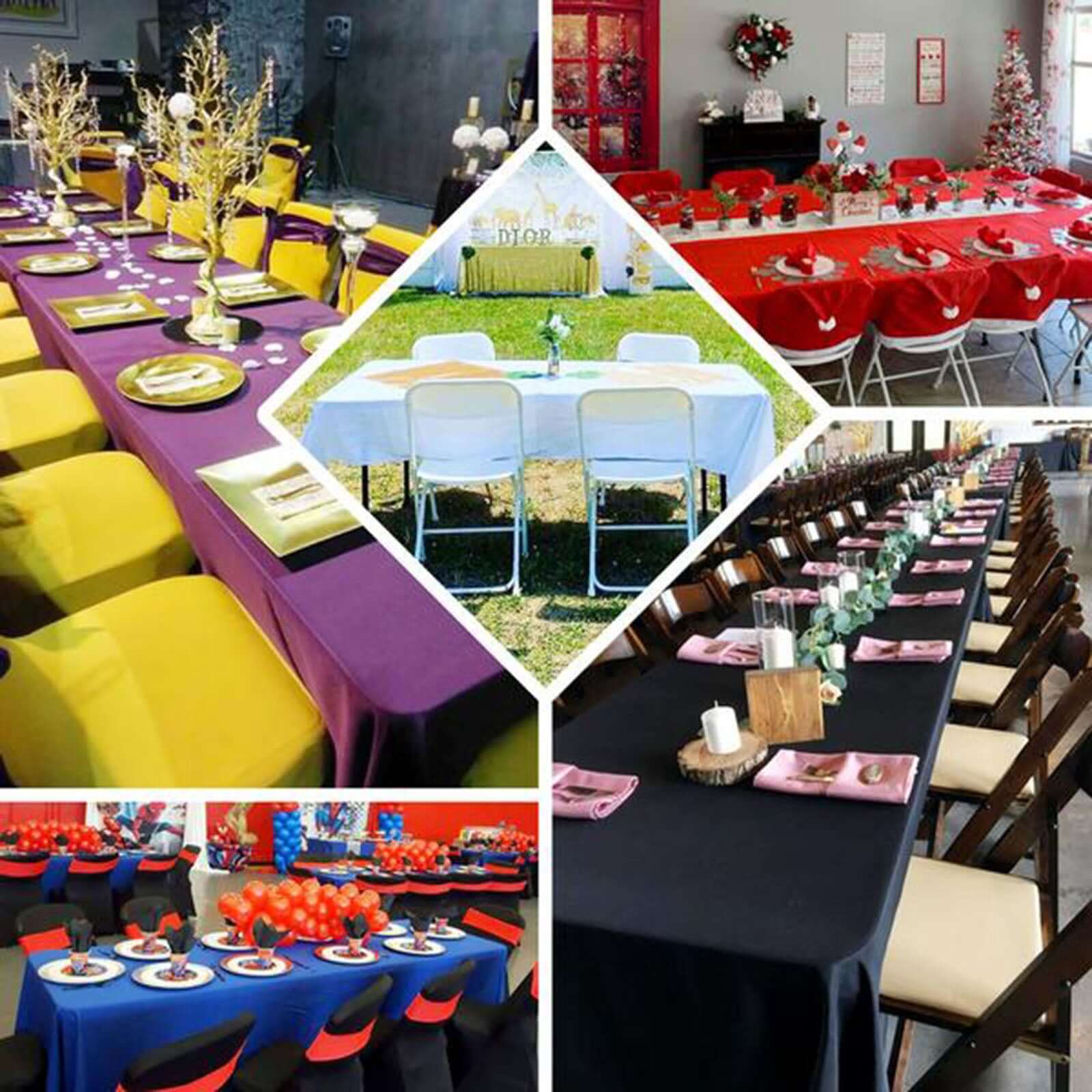 Polyester 60"x102" Rectangle Tablecloth Yellow - Durable and Stylish Table Cover - Image 5