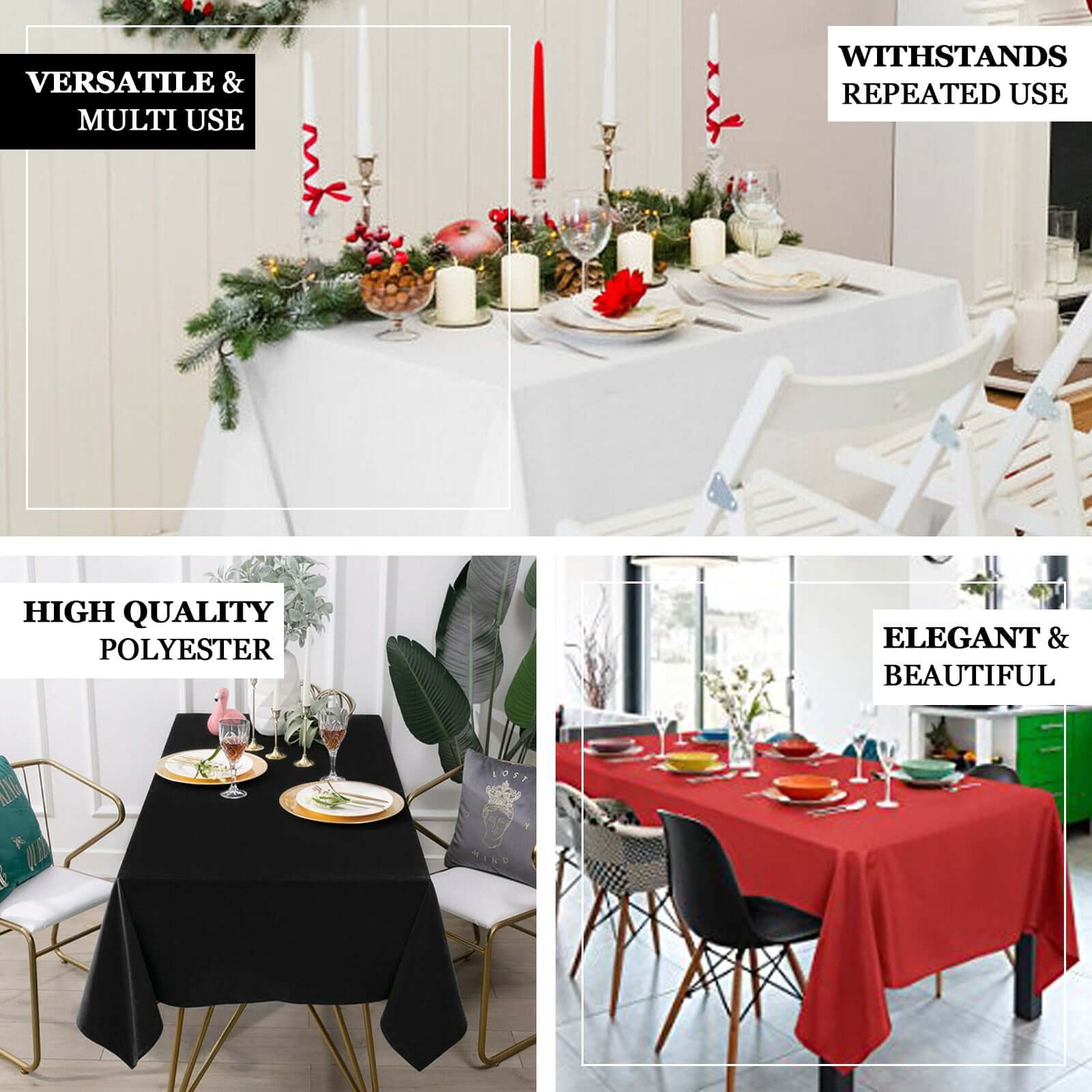 Polyester 60"x126" Rectangle Tablecloth Silver - Wrinkle-Resistant Table Cover - Image 5