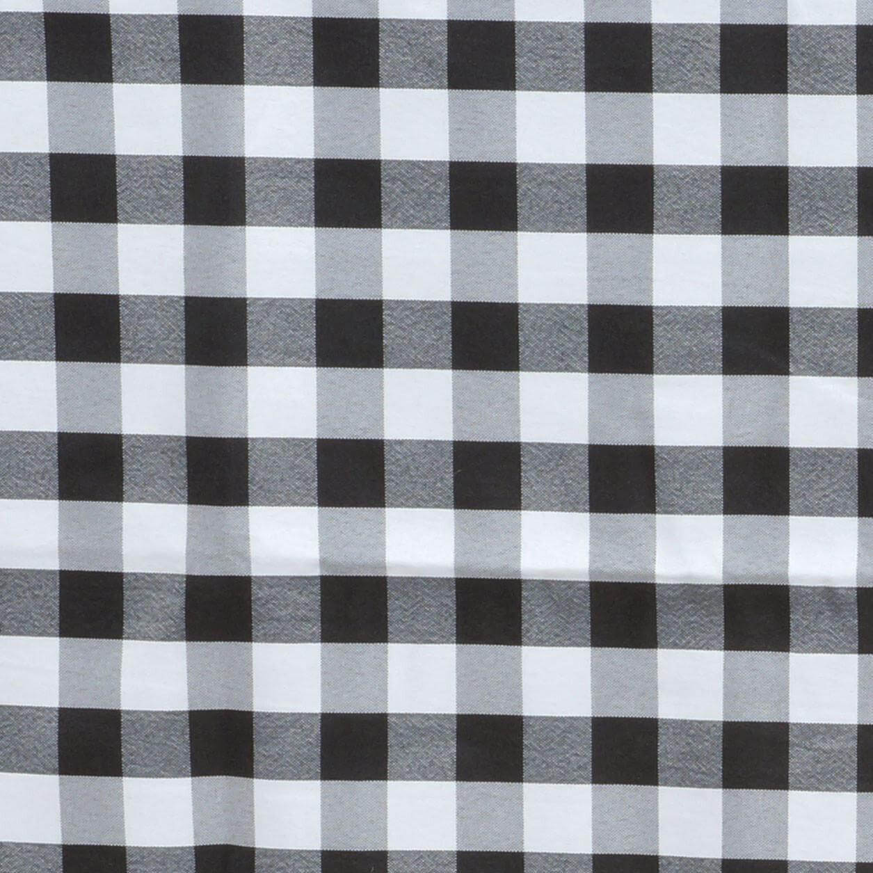 Polyester 60"x126" Rectangle Tablecloth White/Black - Stylish Checkered Buffalo Plaid Design for Farmhouse Themes - Image 6