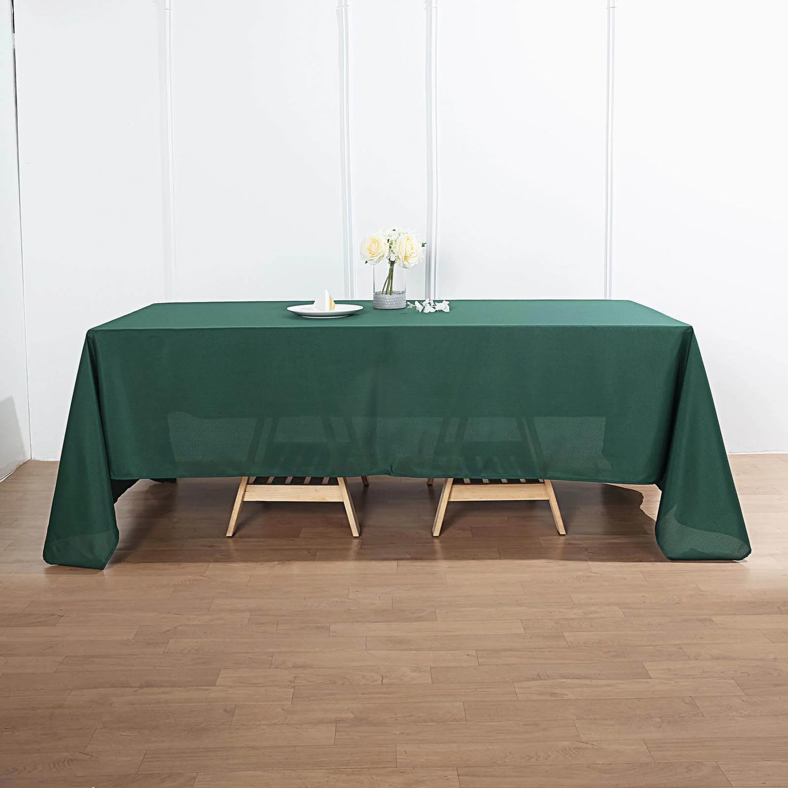 Polyester 72"x120" Rectangle Tablecloth Hunter Emerald Green - Durable and Stylish Table Cover - Image 2