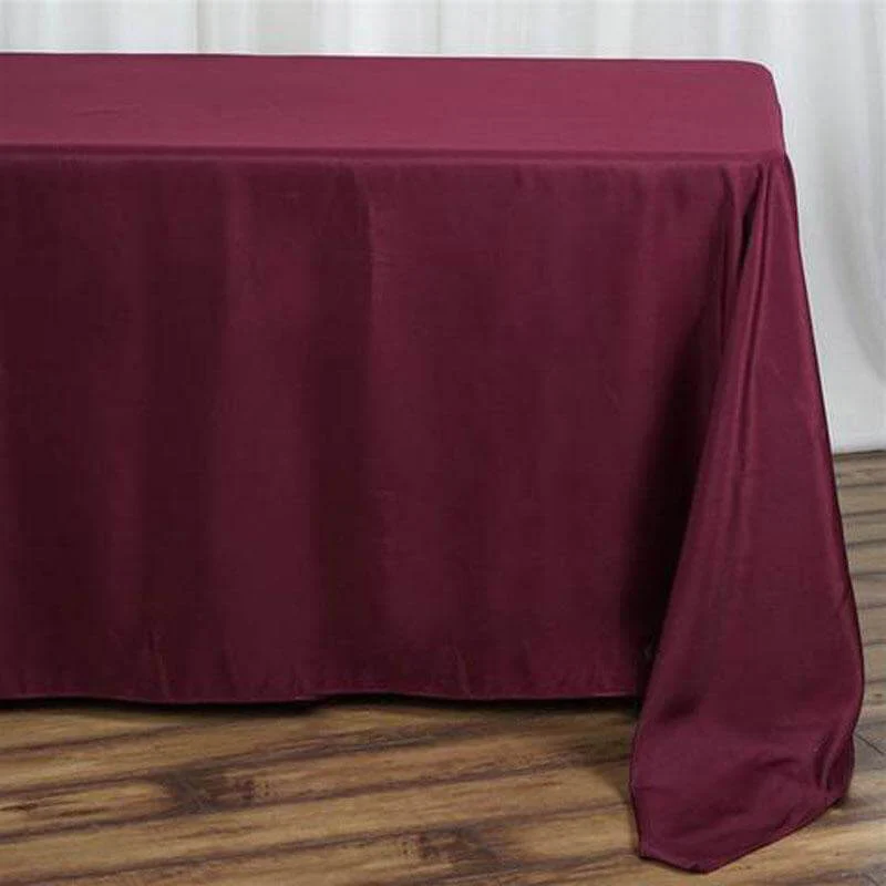 Polyester 90"x132" Rectangle Tablecloth Burgundy - Seamless Wrinkle-Resistant Table Cover - Image 3