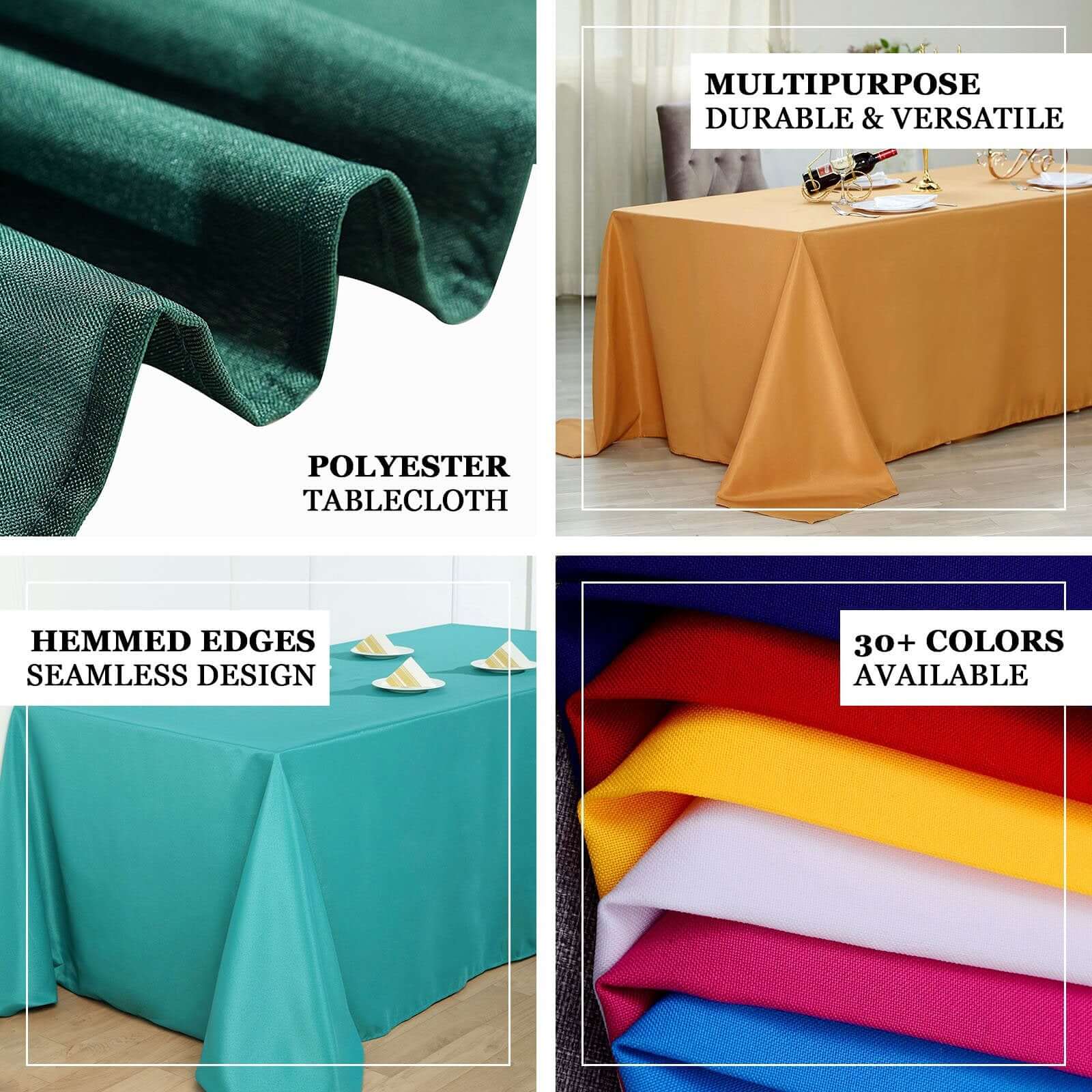 Polyester 90"x132" Rectangle Tablecloth Burgundy - Seamless Wrinkle-Resistant Table Cover - Image 4