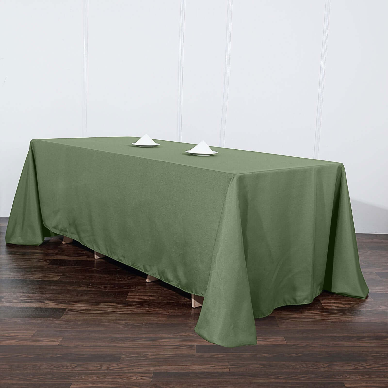 Polyester 90"x132" Rectangle Tablecloth Olive Green - Seamless Wrinkle-Resistant Table Cover - Image 2