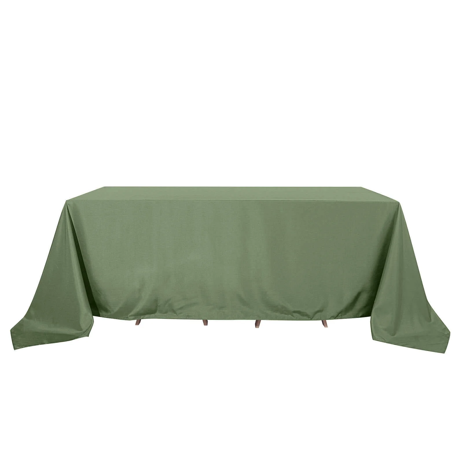 Polyester 90"x132" Rectangle Tablecloth Olive Green - Seamless Wrinkle-Resistant Table Cover - Image 6
