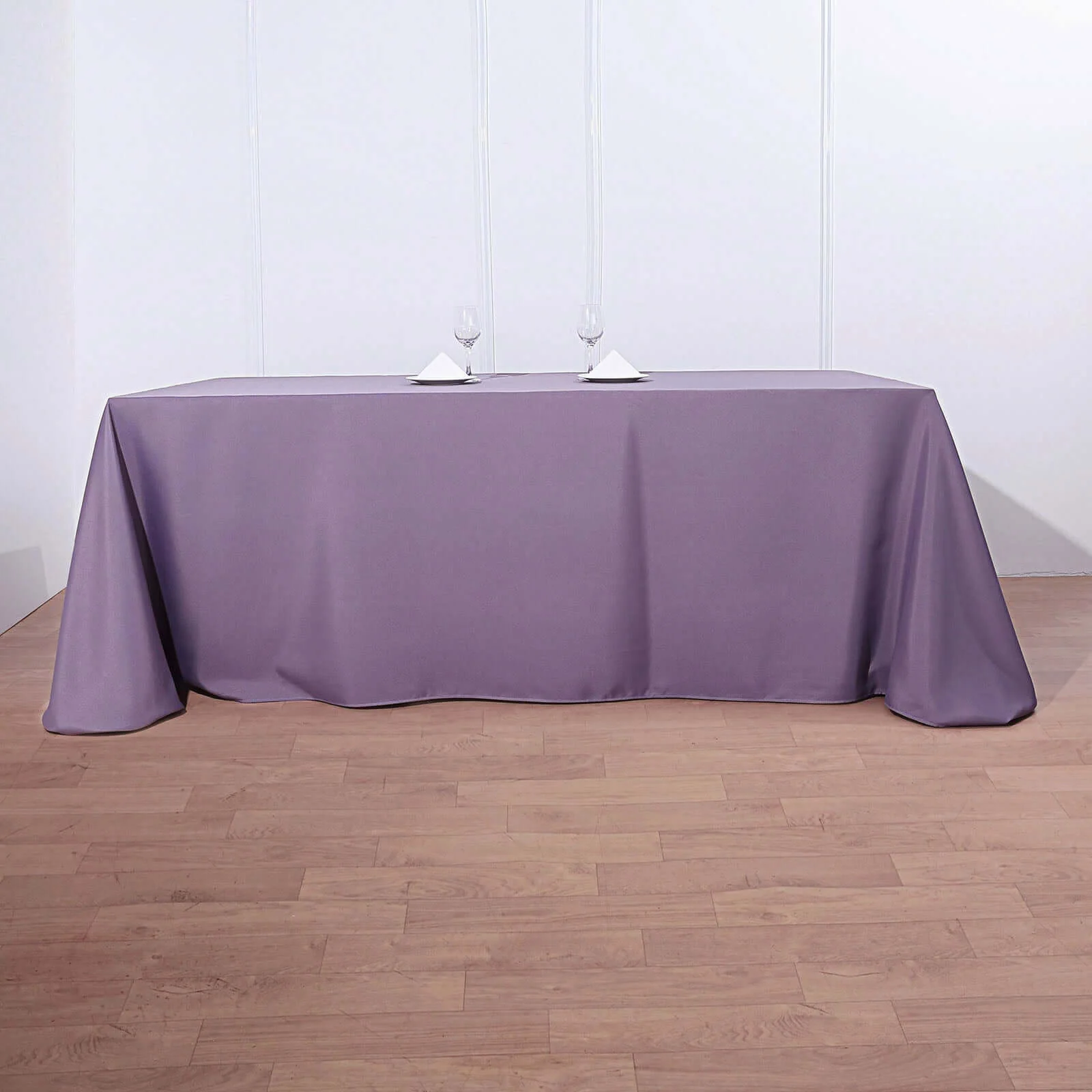 Polyester 90"x156" Rectangle Tablecloth Violet Amethyst - Seamless Wrinkle-Resistant Table Cover - Image 2