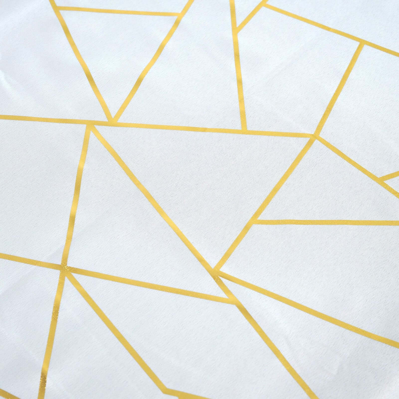 Polyester 9ft Table Runner White with Gold Foil Geometric Pattern - Modern & Stylish Table Decor - Image 9