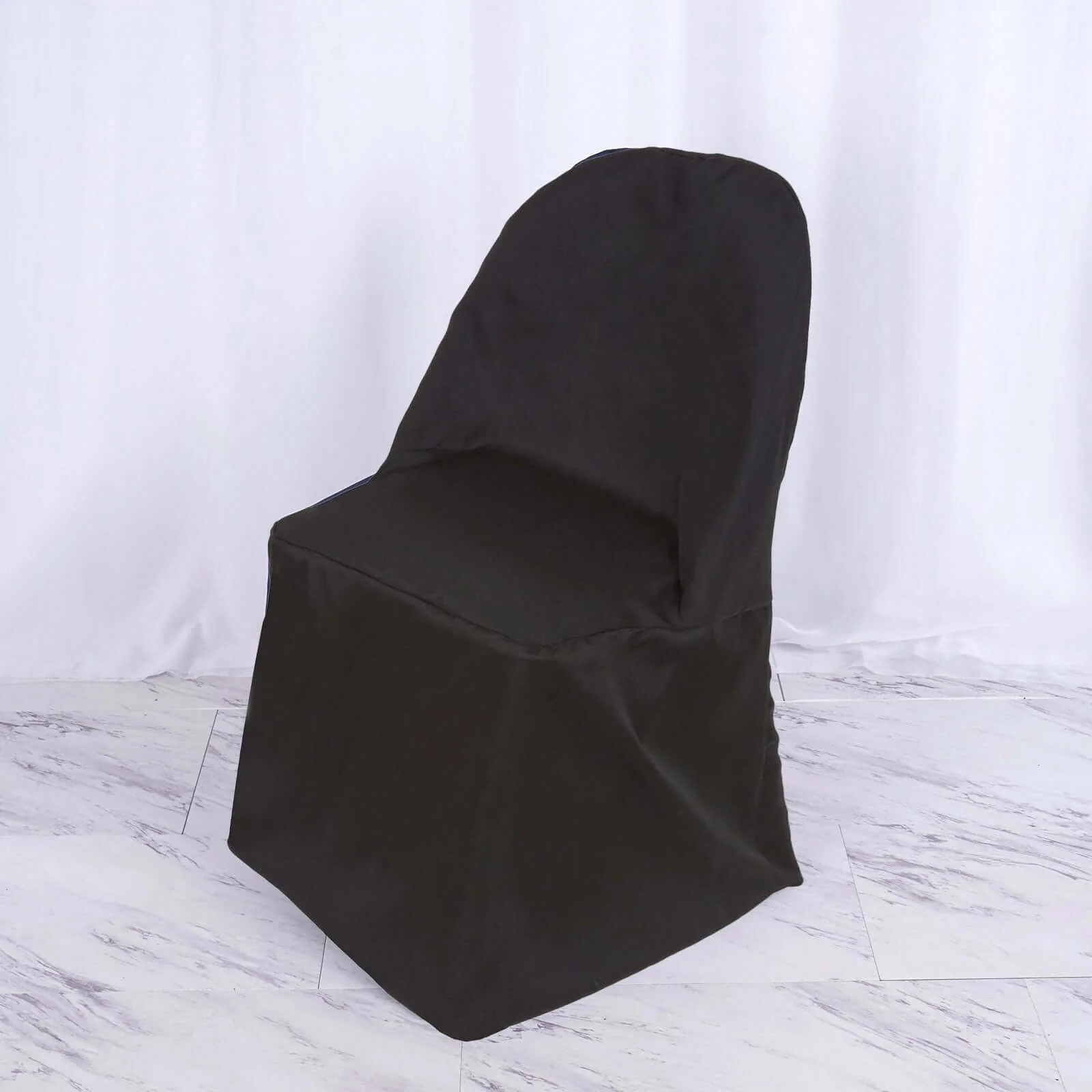 Polyester Chair Cover Black for Folding Chairs - Durable and Reusable Slip-On Cover - Image 6