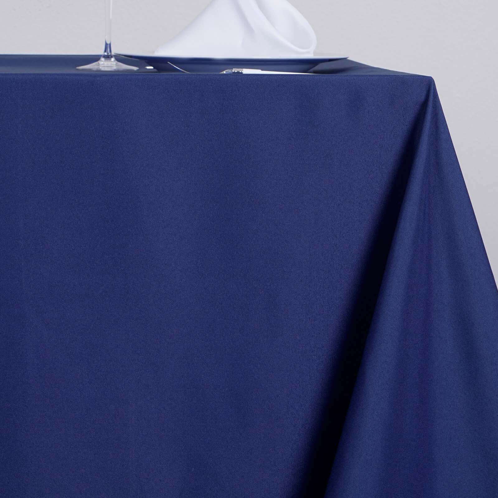 Polyester Square 90"x90" Tablecloth Navy Blue - Wrinkle-Resistant & Durable Table Cover - Image 3